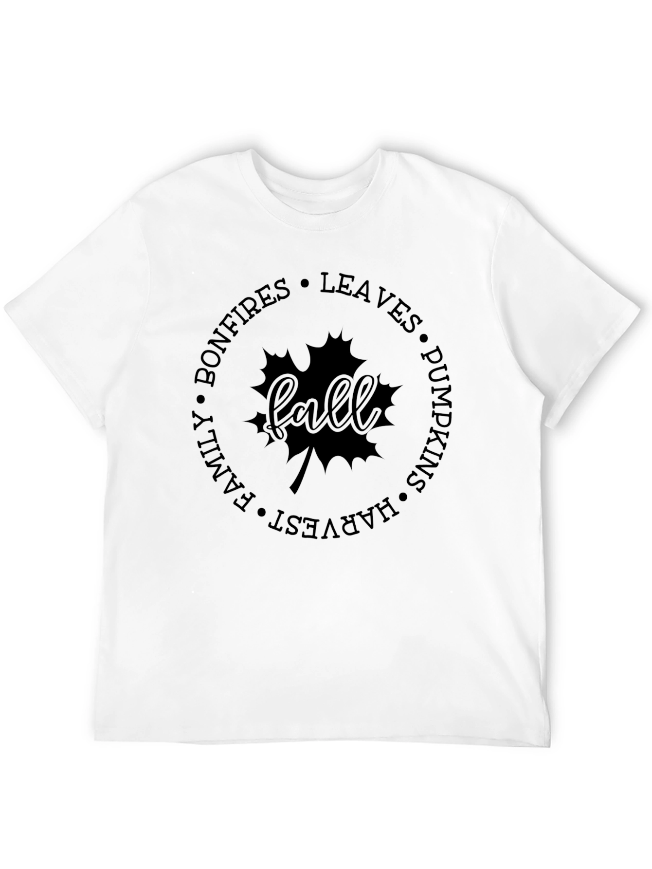 Fall-Themed Graphic Print T-Shirt