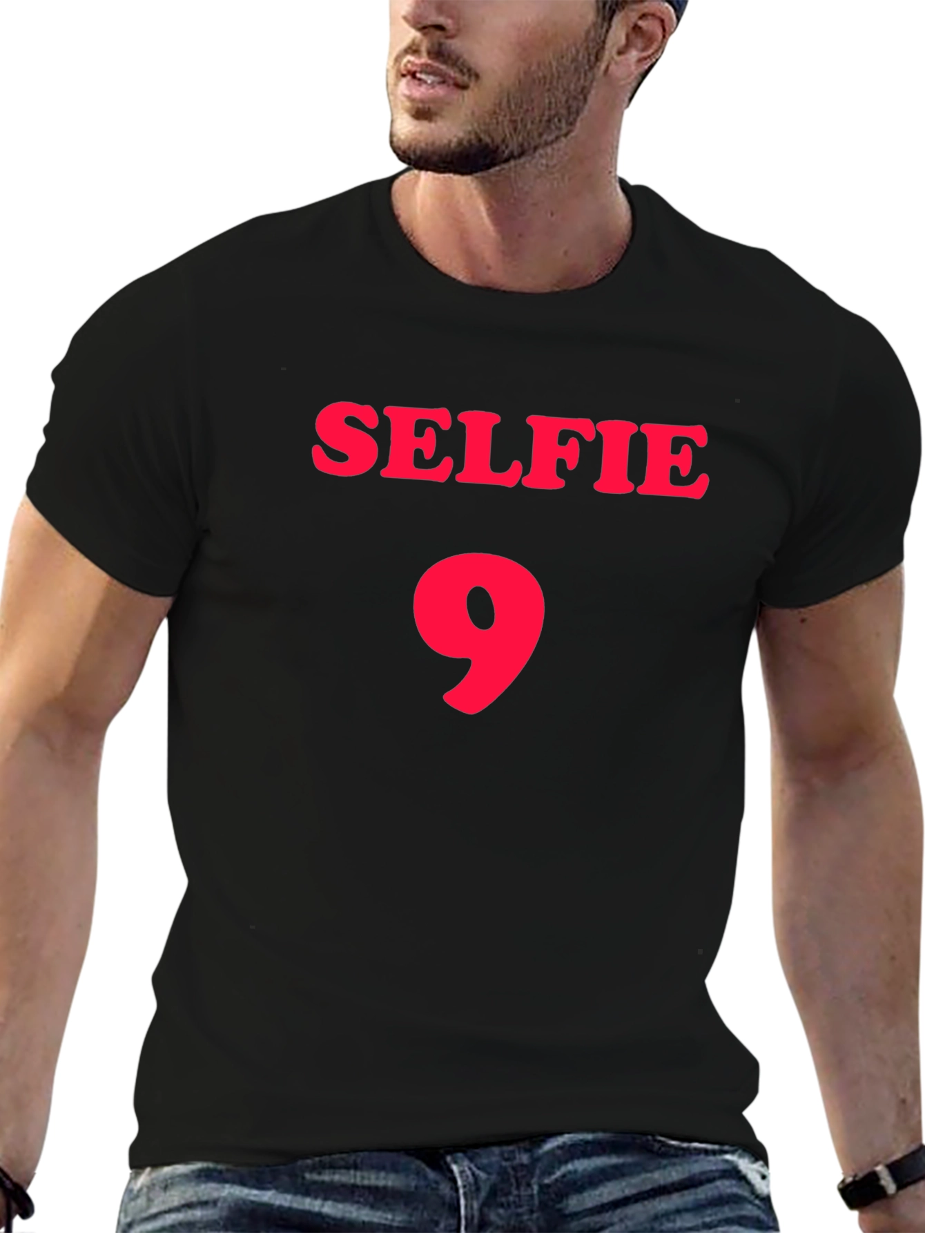 Selfie 9 Black Graphic T-Shirt
