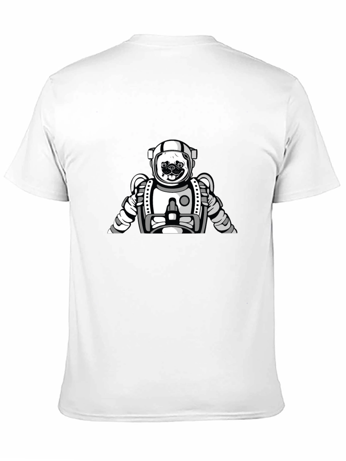 Pug Astronaut Graphic Tee - Black Cotton T-Shirt