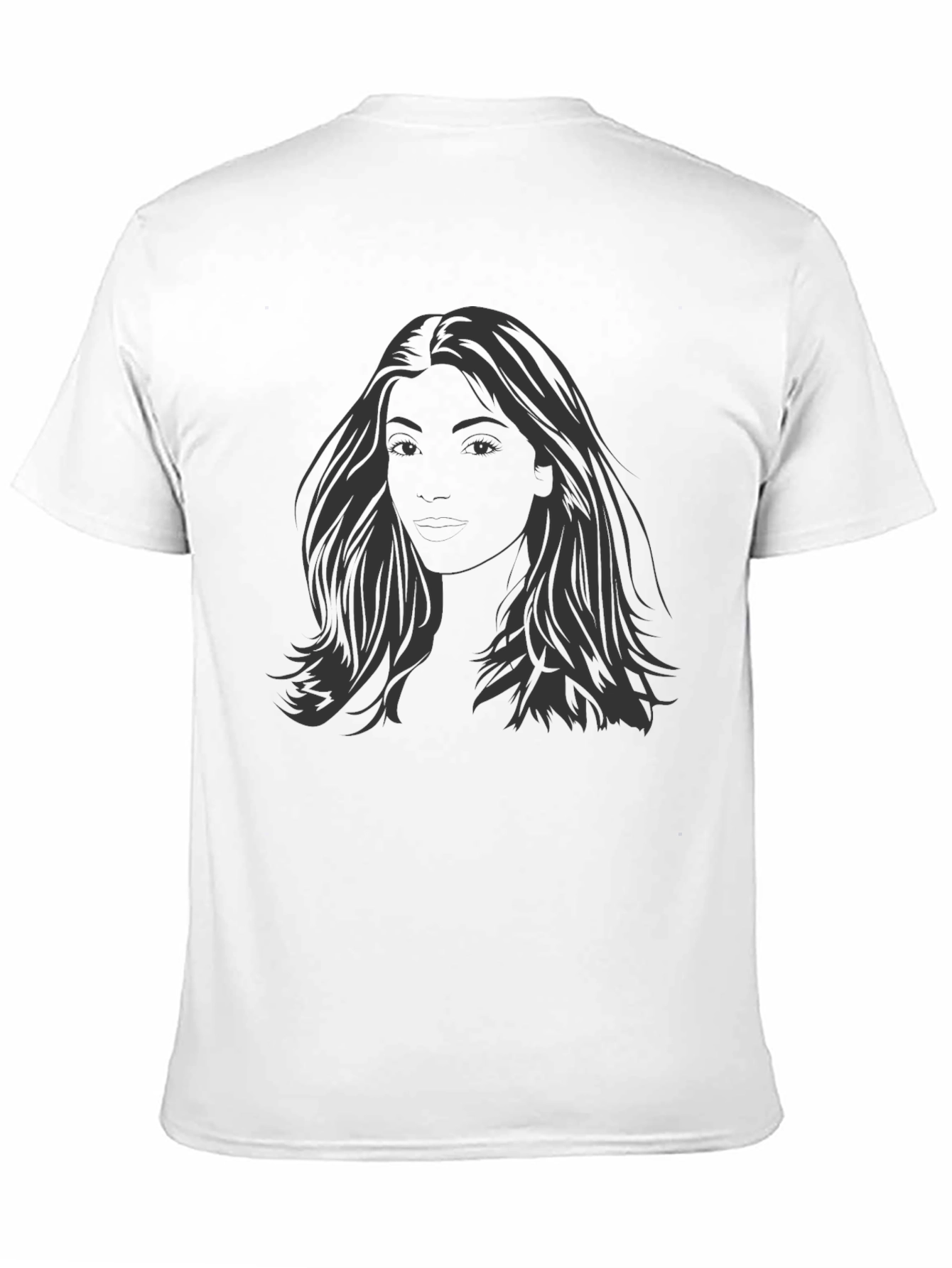 Black T-Shirt with Graphic Womans Portrait