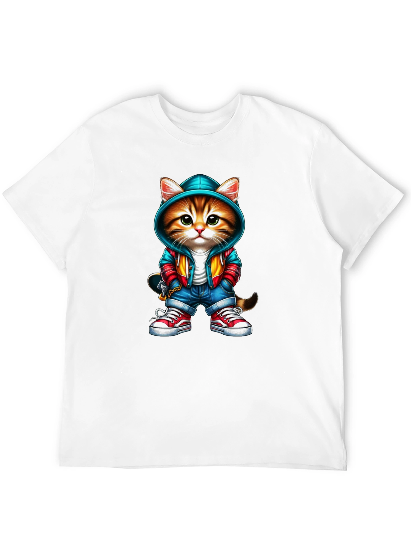 Cool Cat Graphic Tee - Skater Style