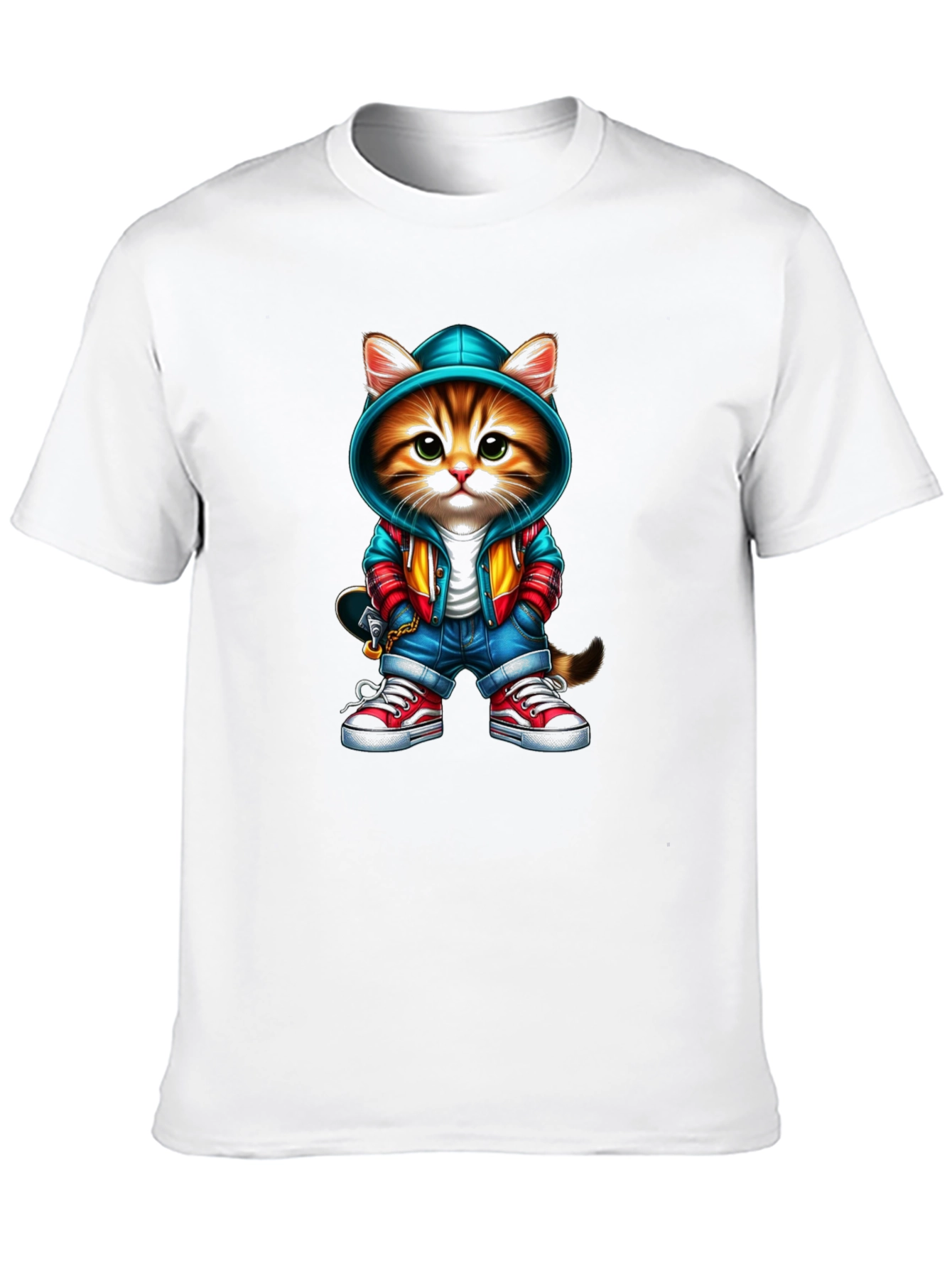 Cool Cat Graphic Tee - Skater Style