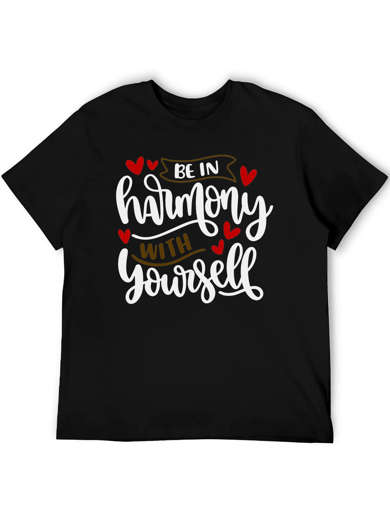 Harmony Within Mens Black Graphic Tee