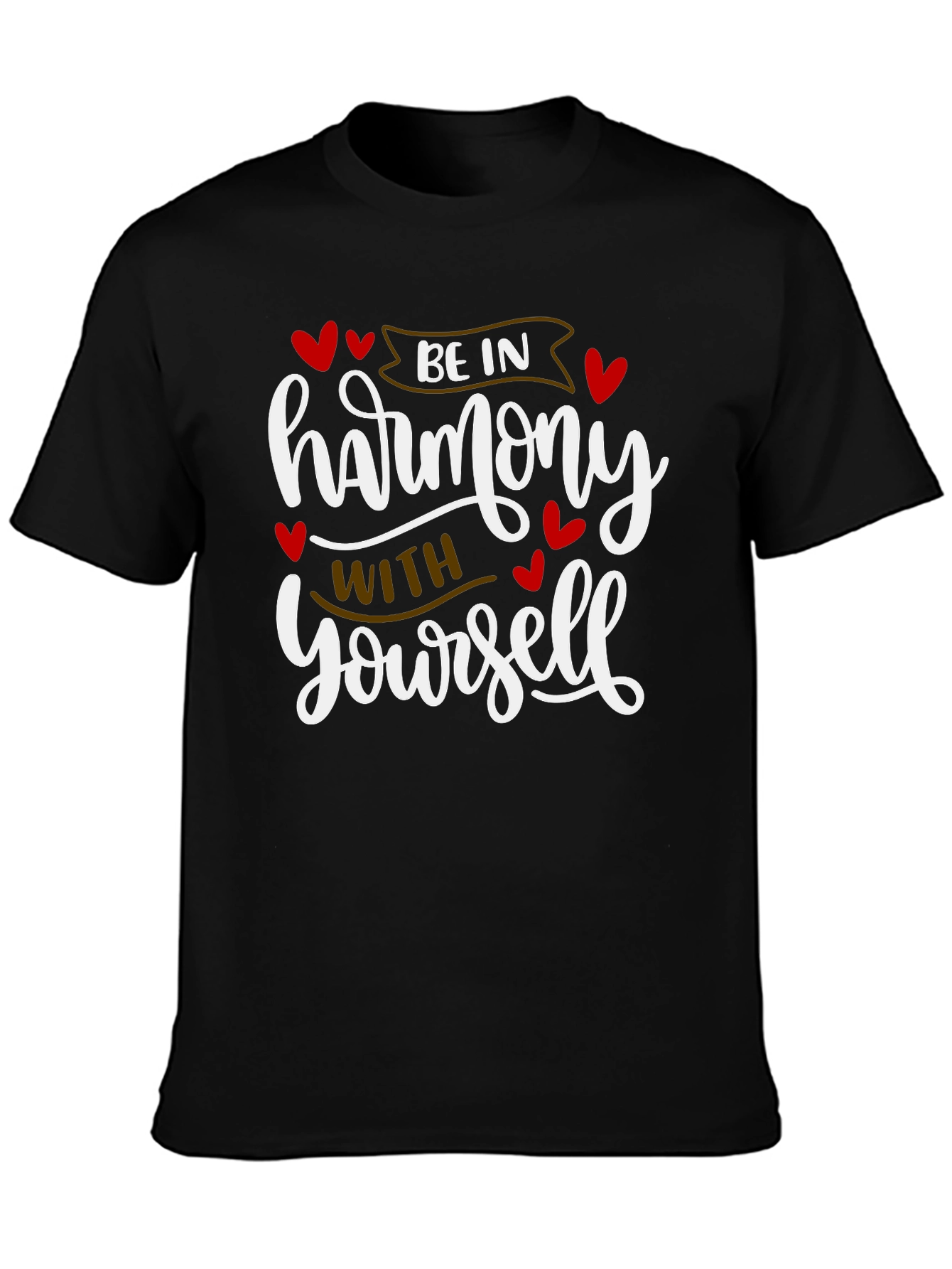 Harmony Within Mens Black Graphic Tee