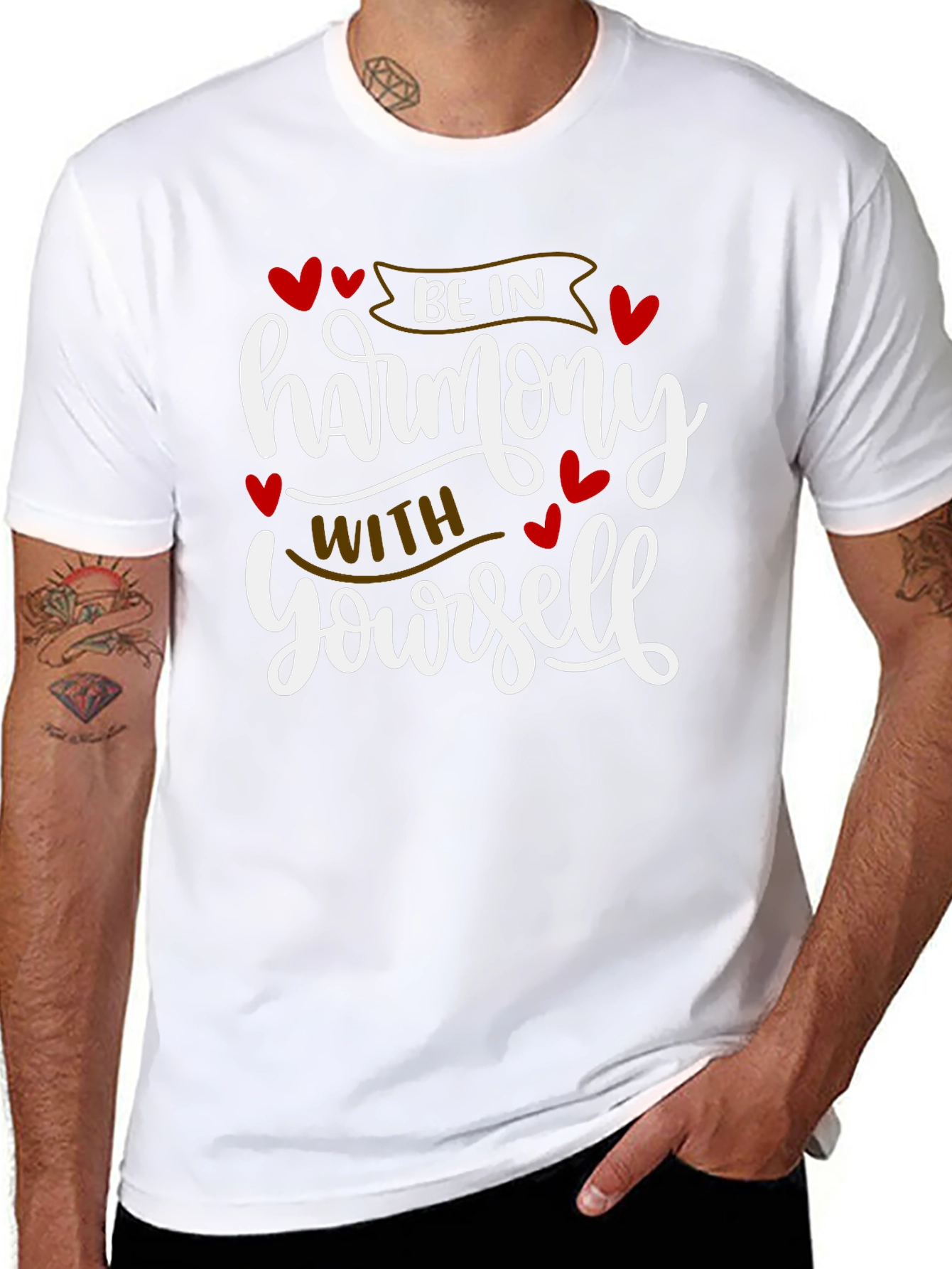 Harmony Within Mens Black Graphic Tee