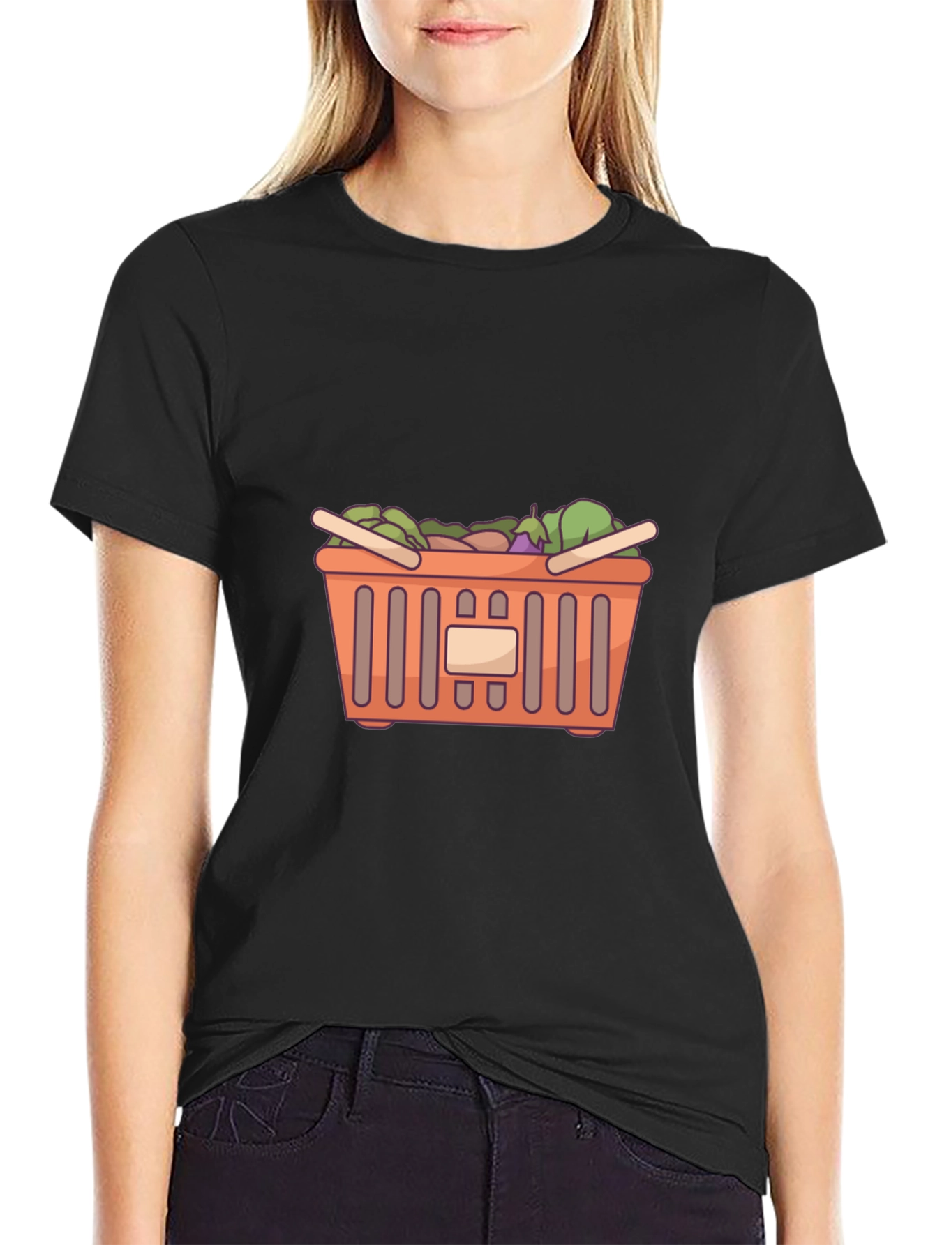 Funny Graphic Tee - Shopping Basket Design