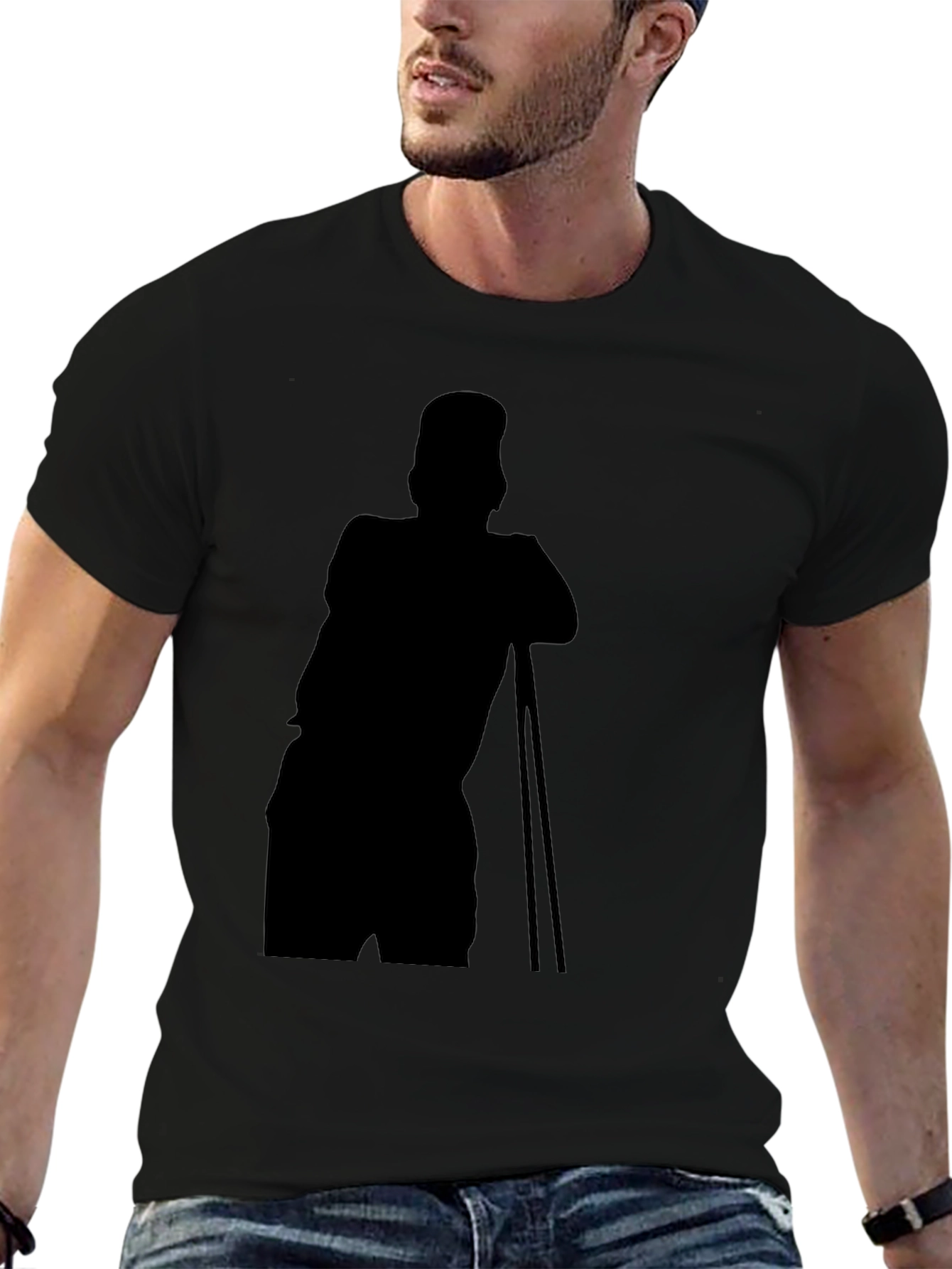 Stylish Black T-Shirt with Silhouette Print