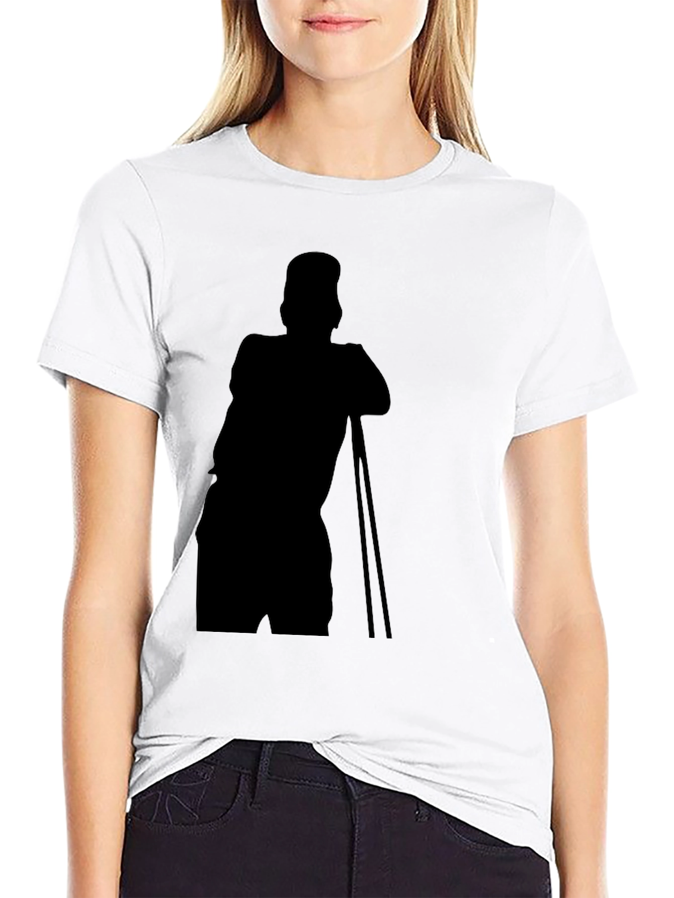 Stylish Black T-Shirt with Silhouette Print