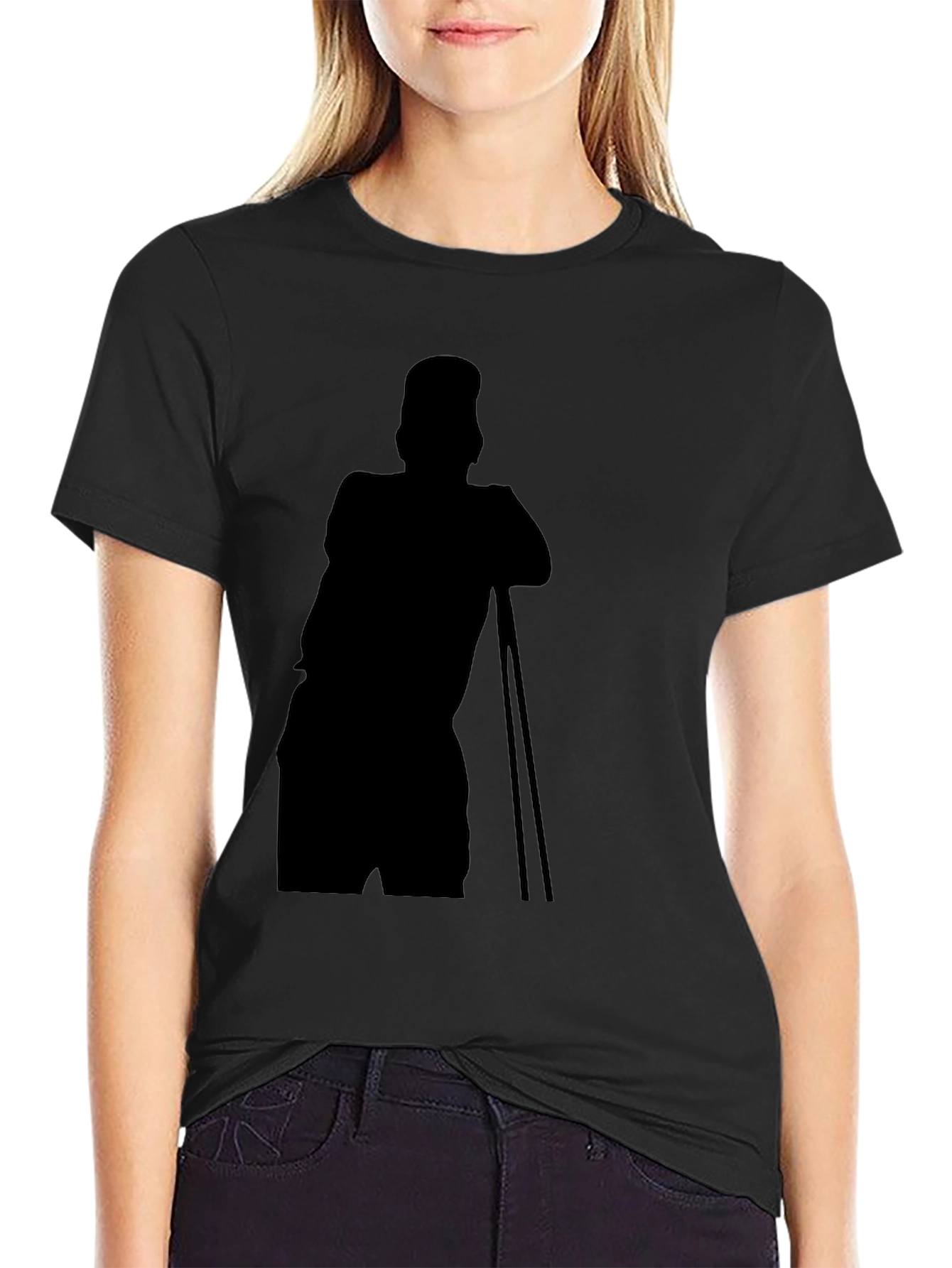 Stylish Black T-Shirt with Silhouette Print