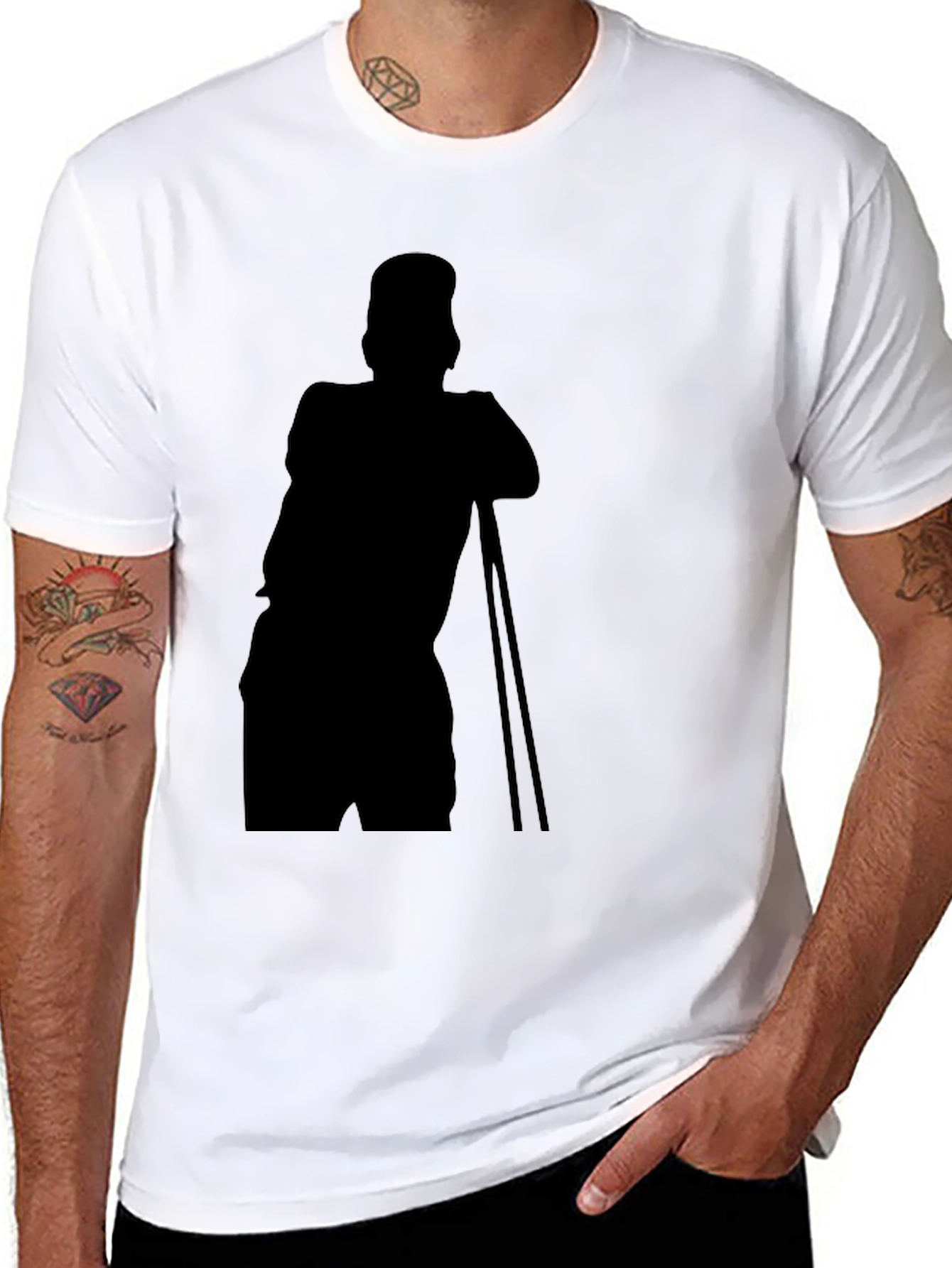 Stylish Black T-Shirt with Silhouette Print