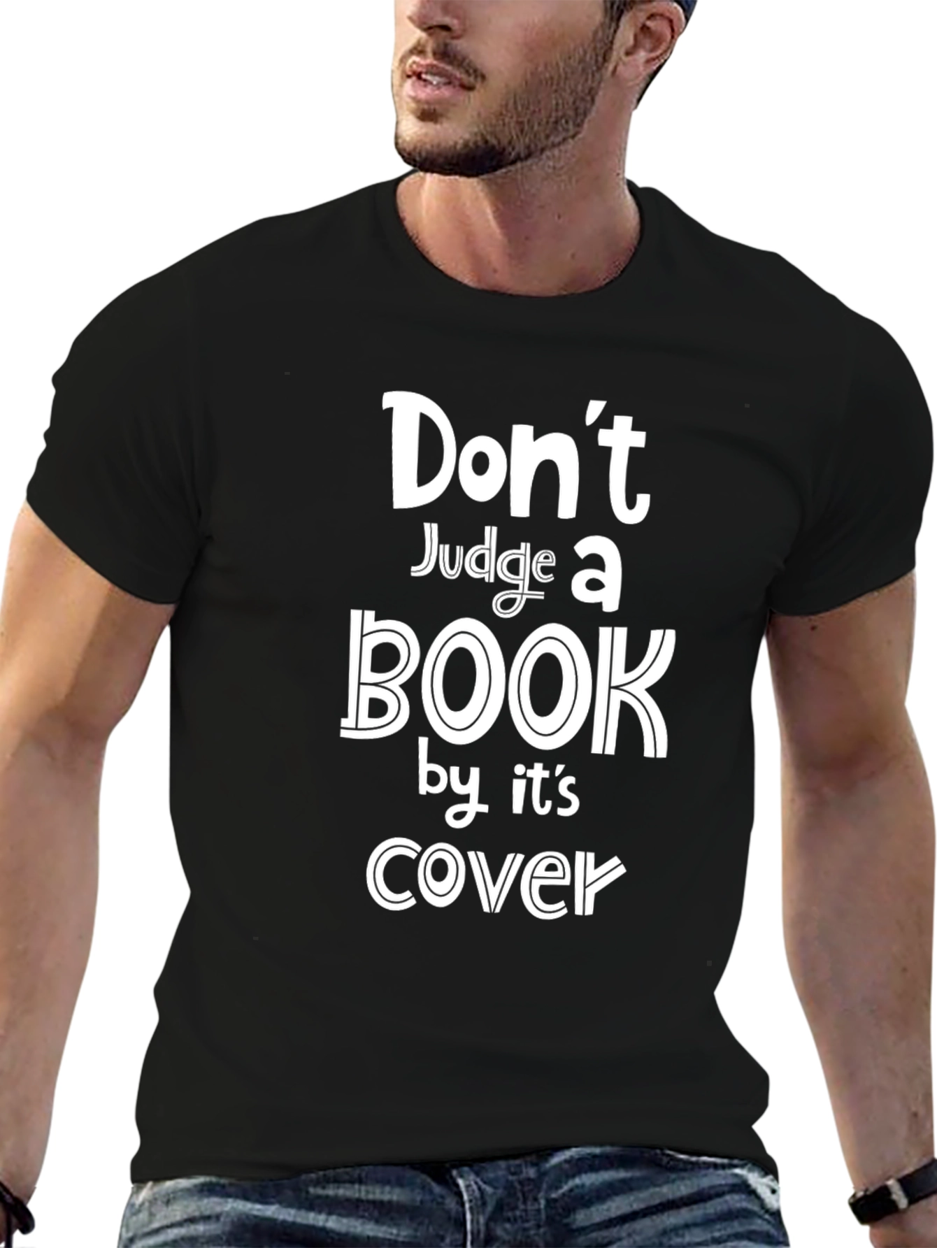 Dont Judge a Book Cover Black T-Shirt