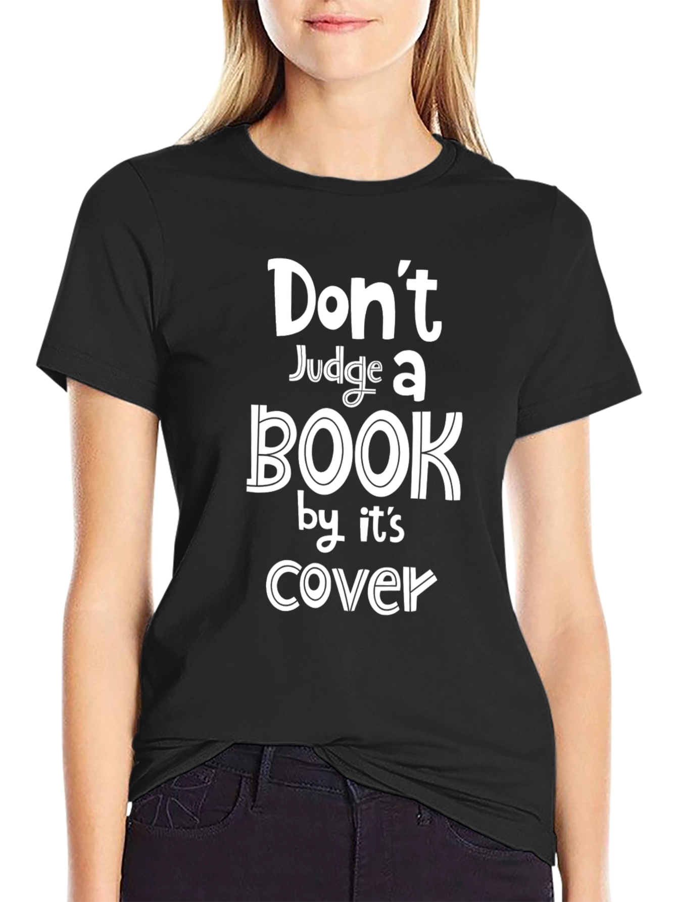 Dont Judge a Book Cover Black T-Shirt