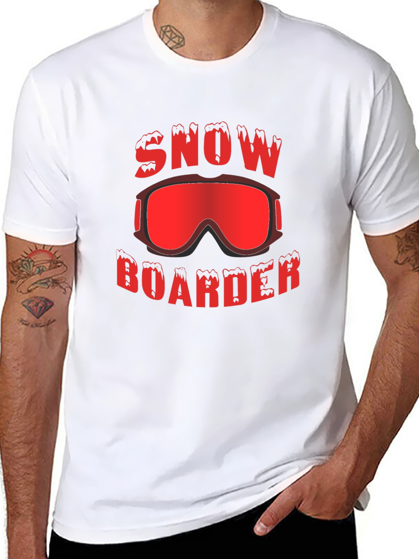 Snowboarder Graphic T-Shirt - Black
