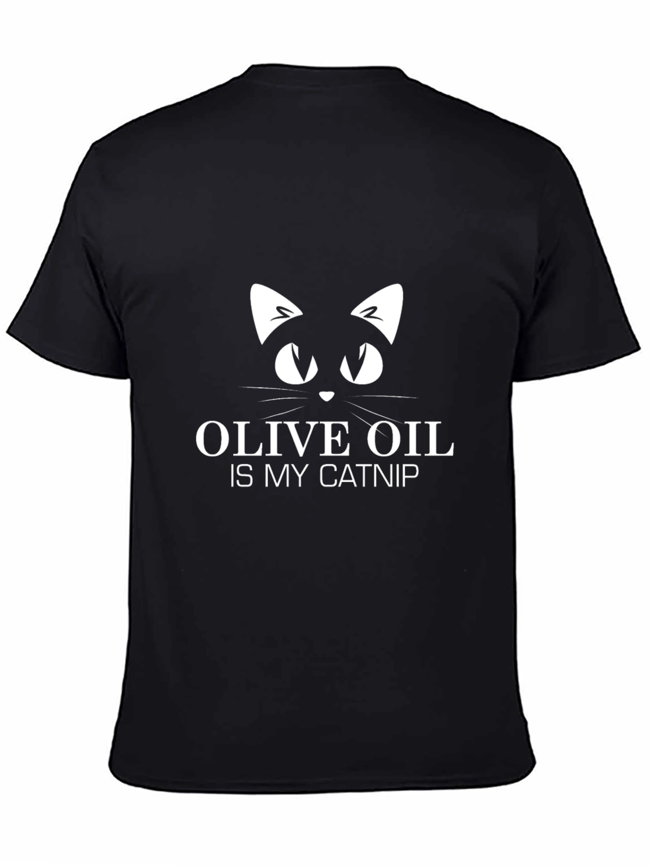 Olive Oil is My Catnip Black T-Shirt