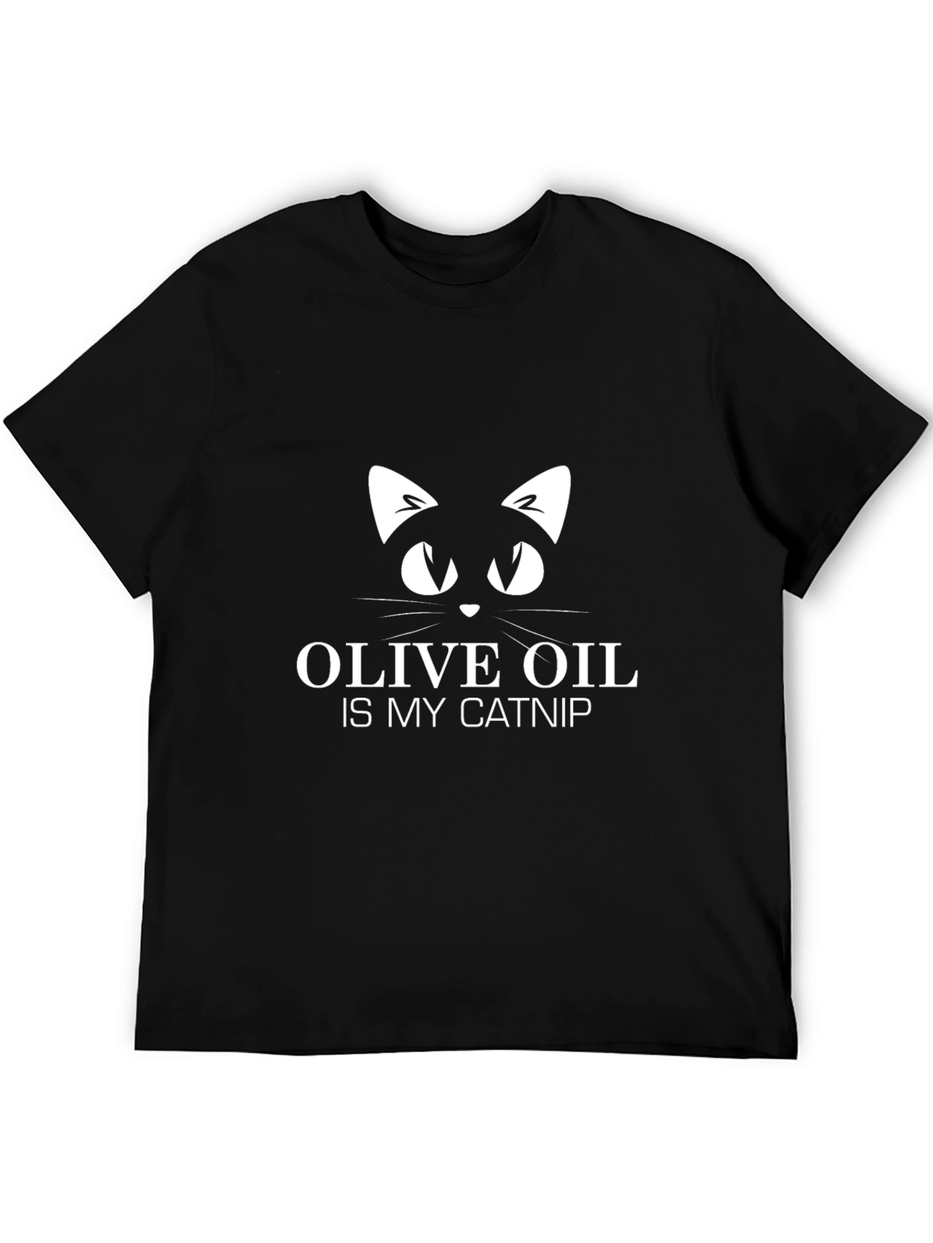 Olive Oil is My Catnip Black T-Shirt