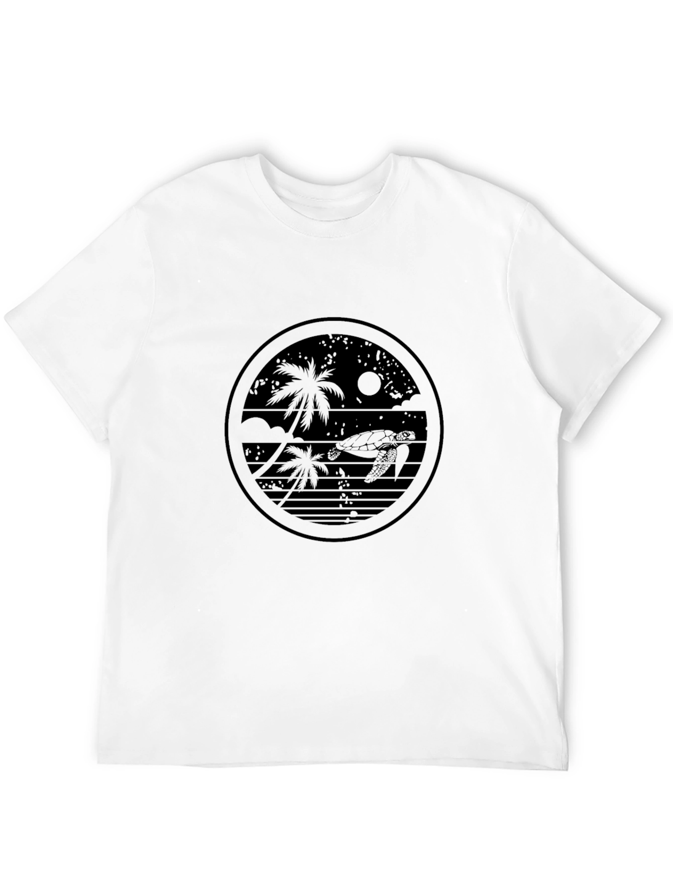 Tropical Turtle Graphic Tee - Black