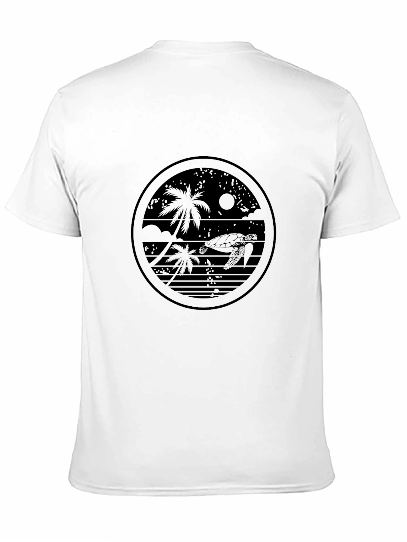 Tropical Turtle Graphic Tee - Black