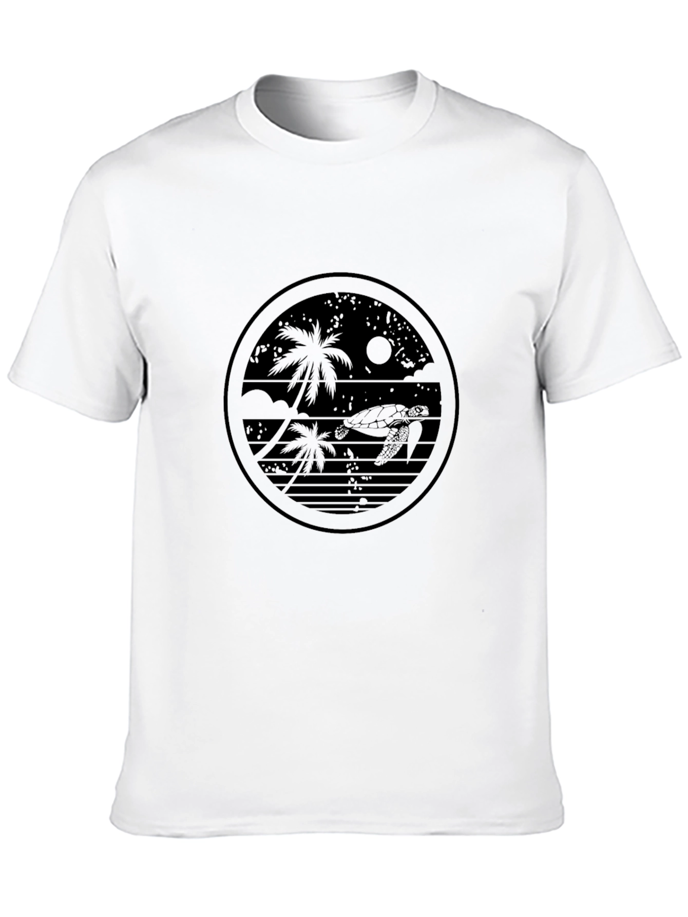 Tropical Turtle Graphic Tee - Black
