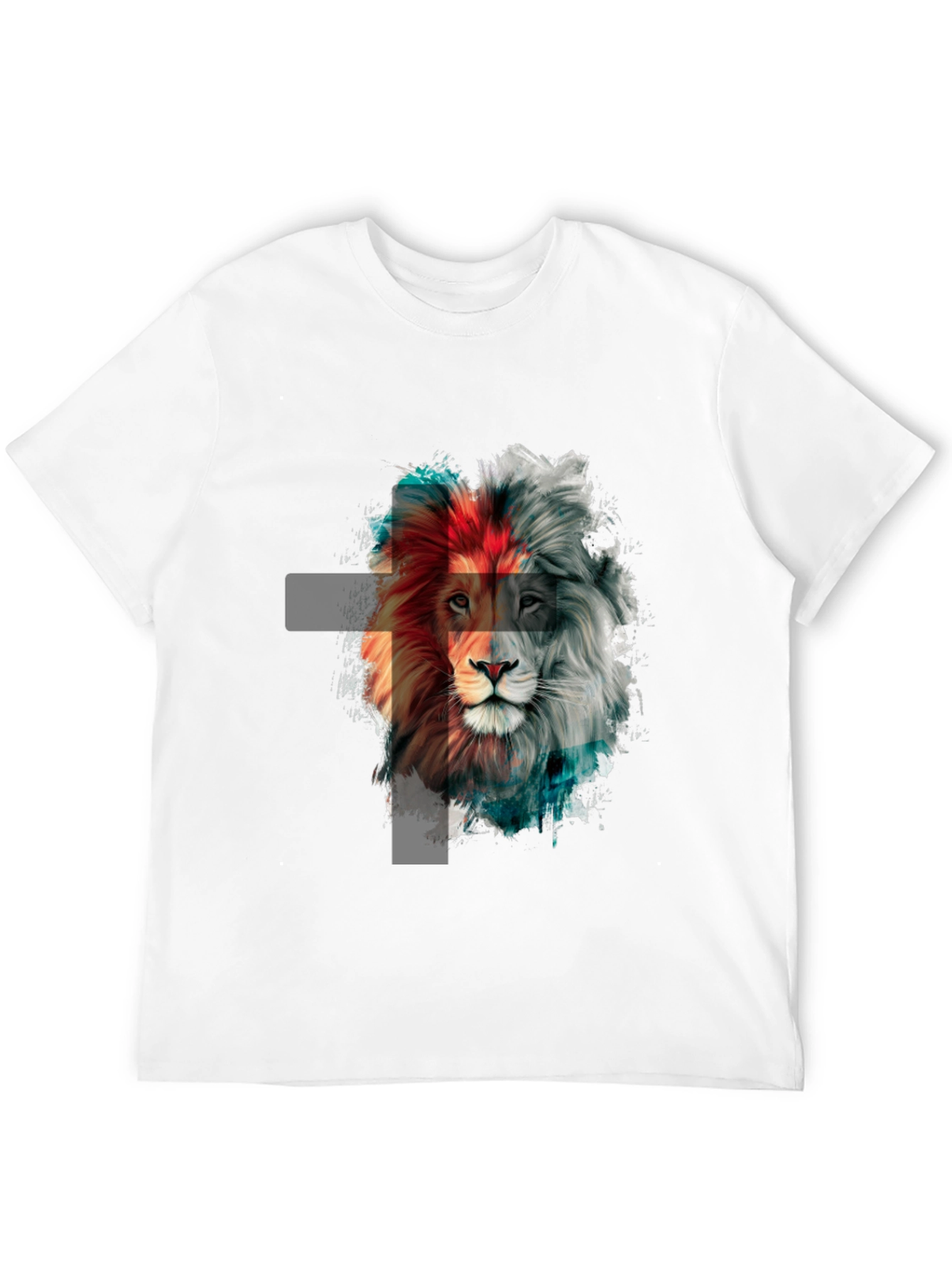 Lion Graphic Print Mens Black T-Shirt