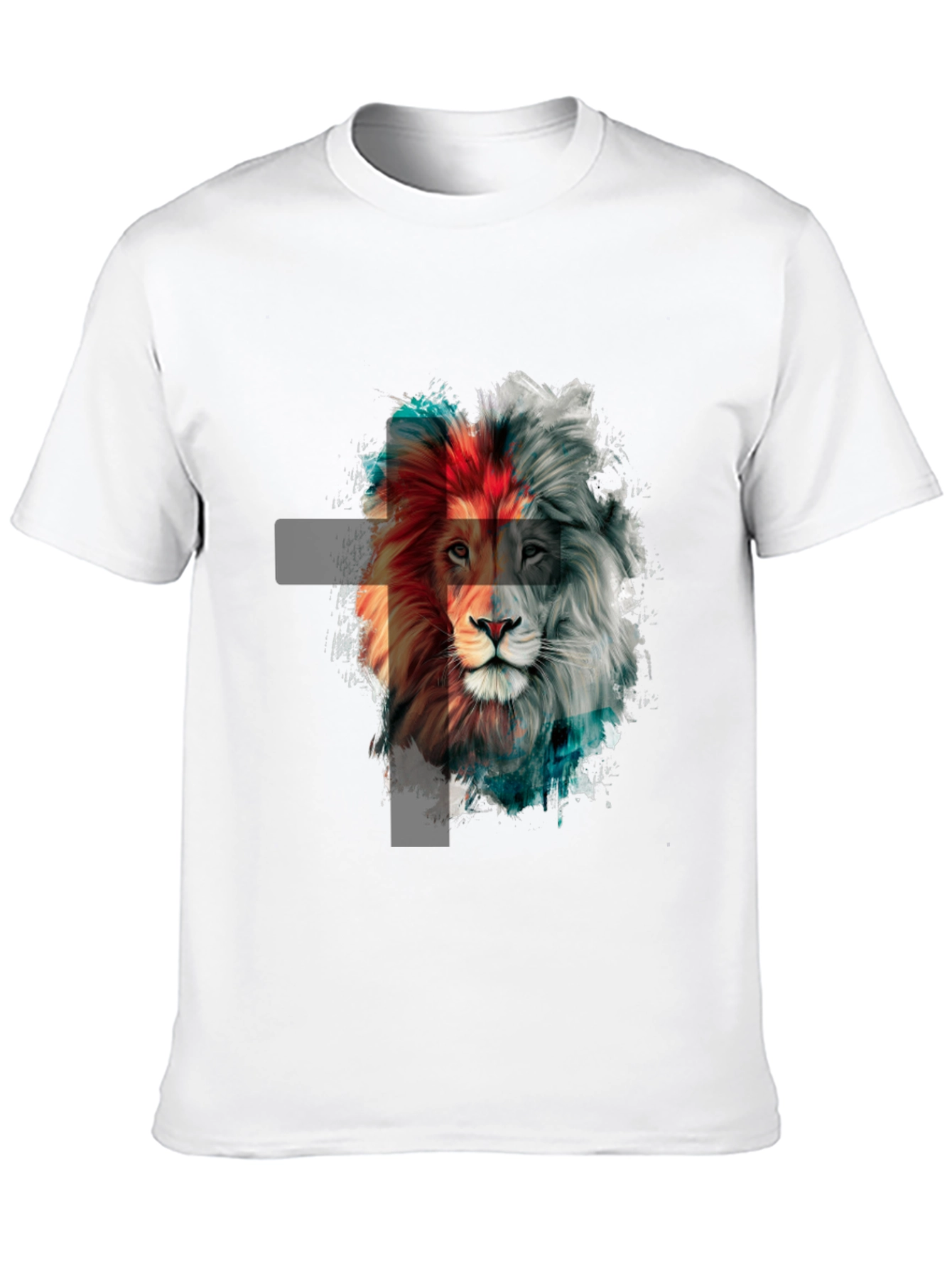 Lion Graphic Print Mens Black T-Shirt