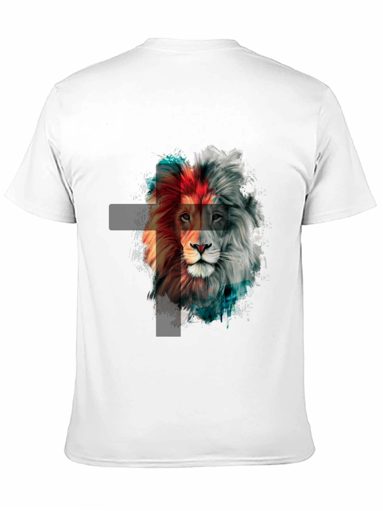 Lion Graphic Print Mens Black T-Shirt