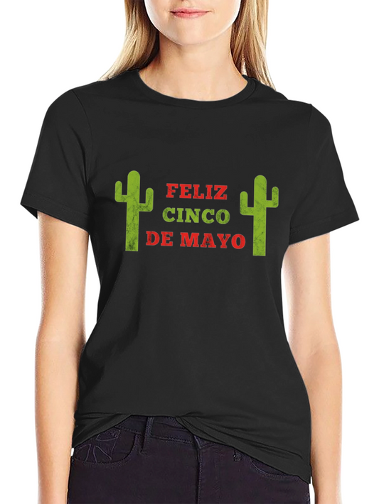 Feliz Cinco De Mayo Graphic Tee - Black