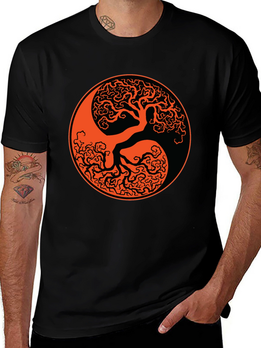 Yin Yang Tree Black T-Shirt