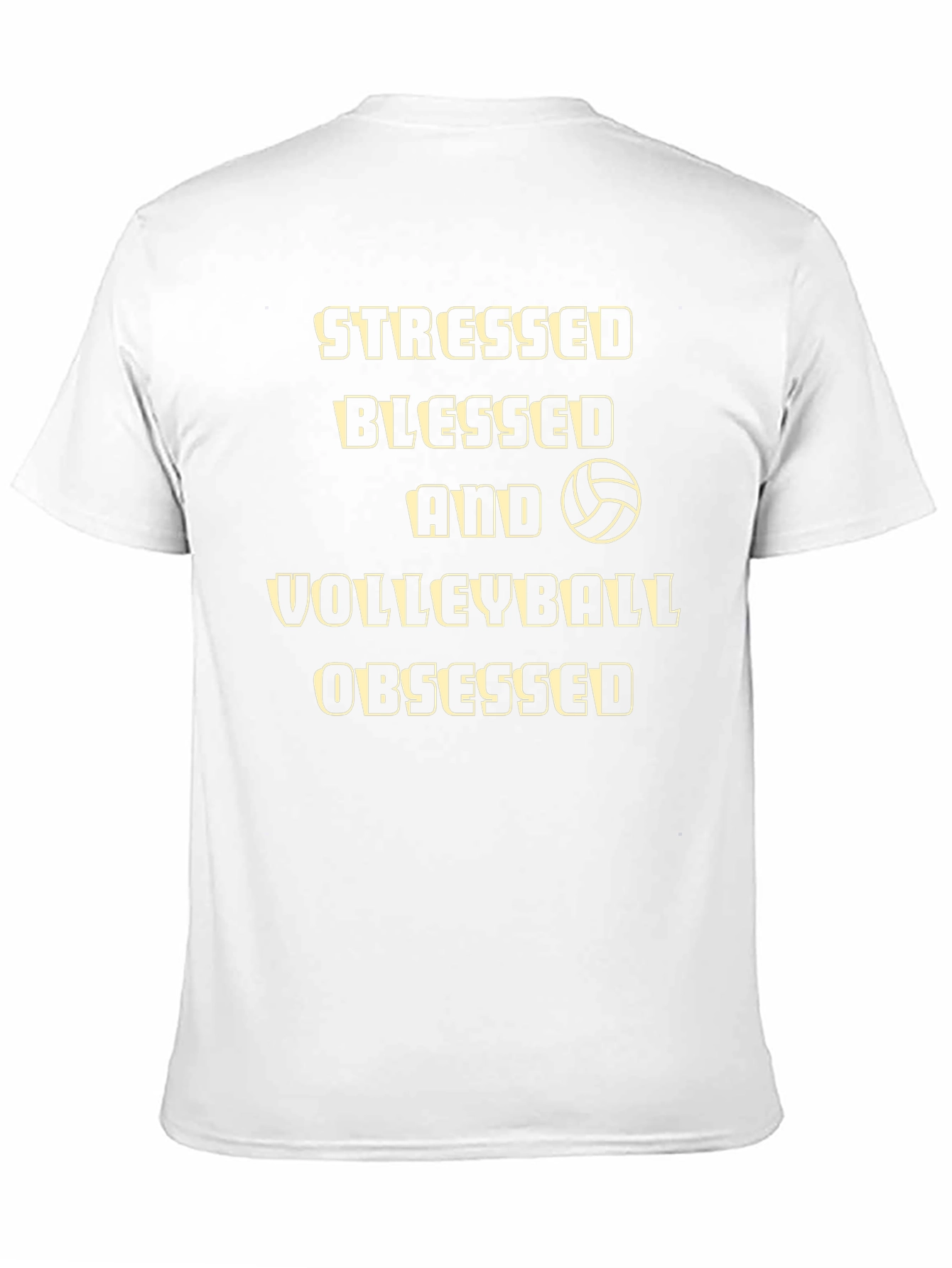 Stressed Blessed Volleyball Obsessed Black T-Shirt