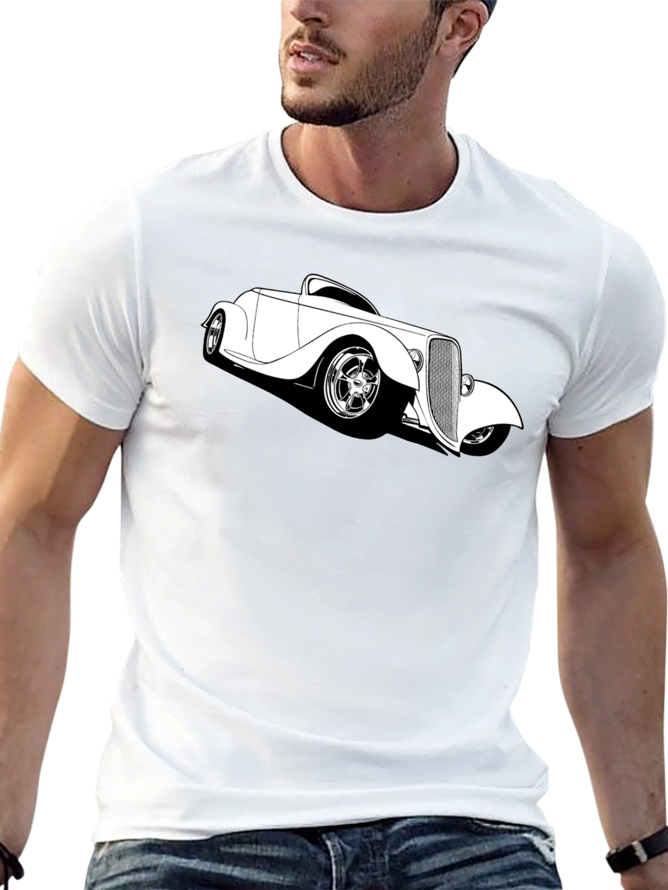 Classic Car T-Shirt - Black Cotton Tee