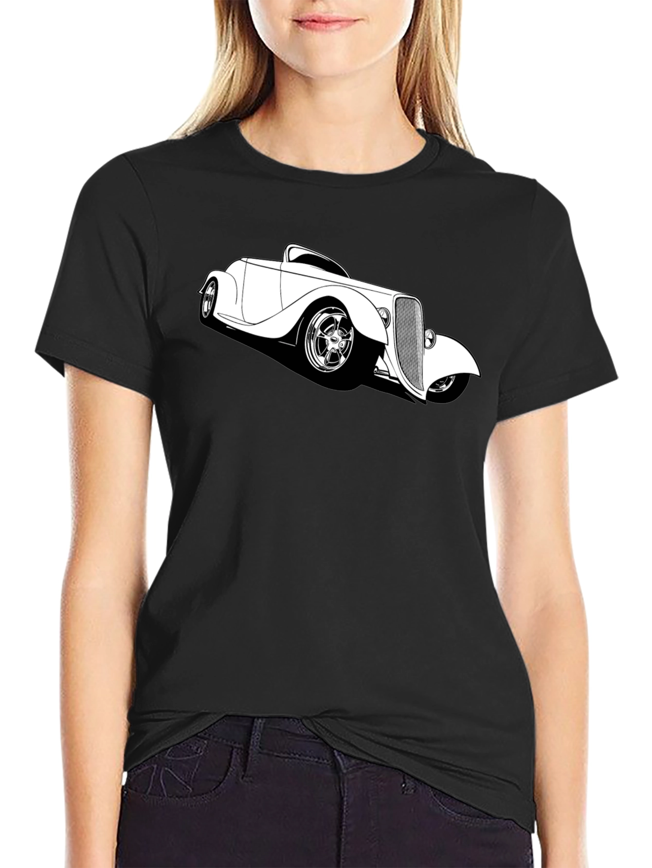 Classic Car T-Shirt - Black Cotton Tee