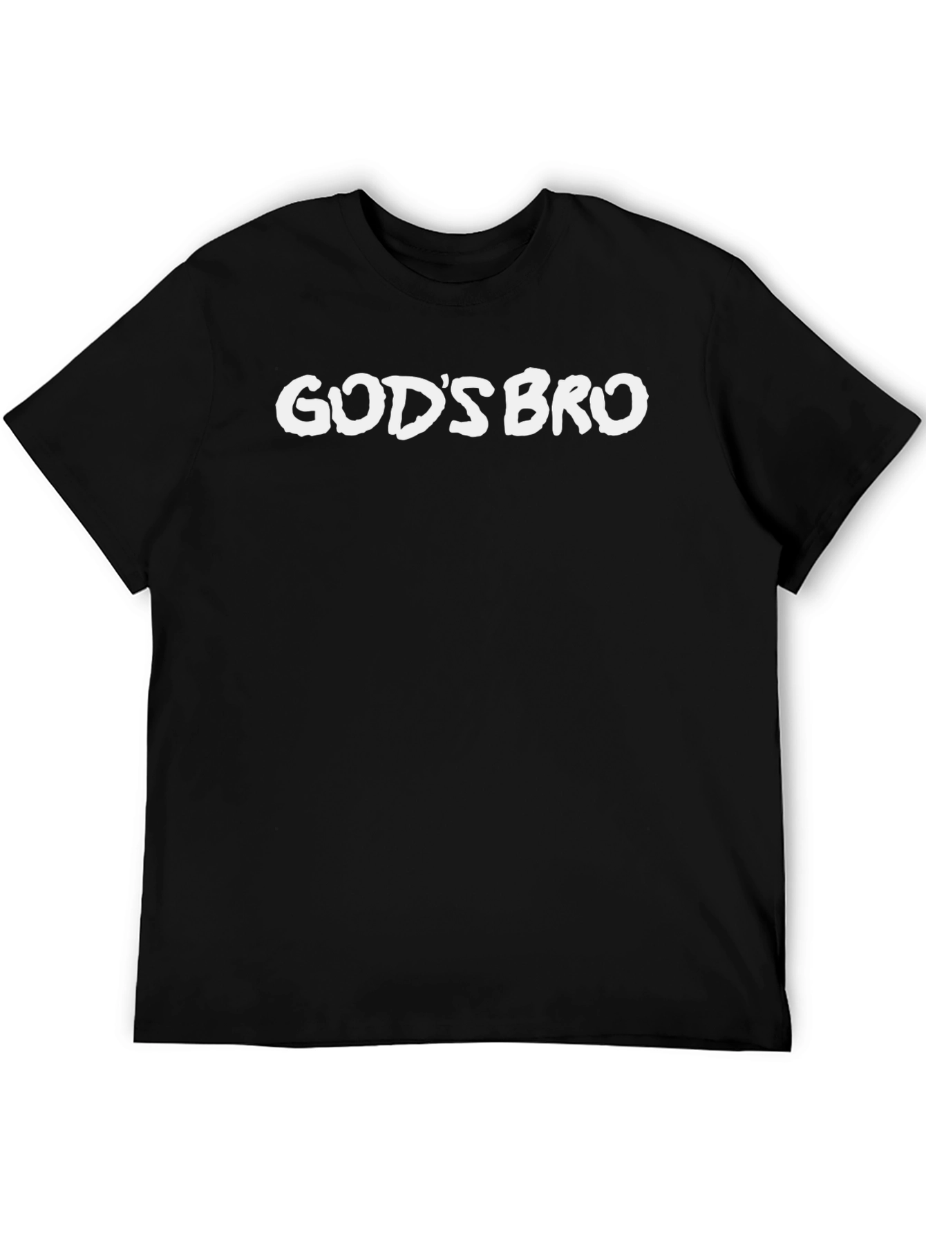 Gods Bro Black Cotton Graphic Tee