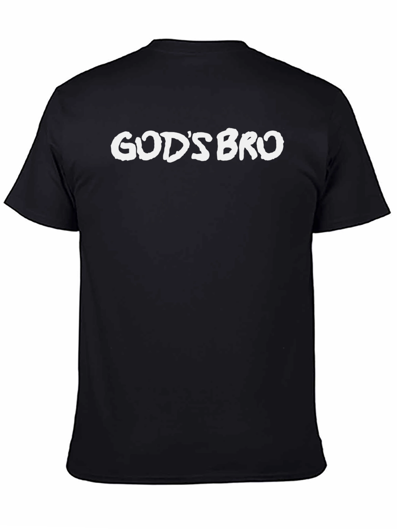 Gods Bro Black Cotton Graphic Tee