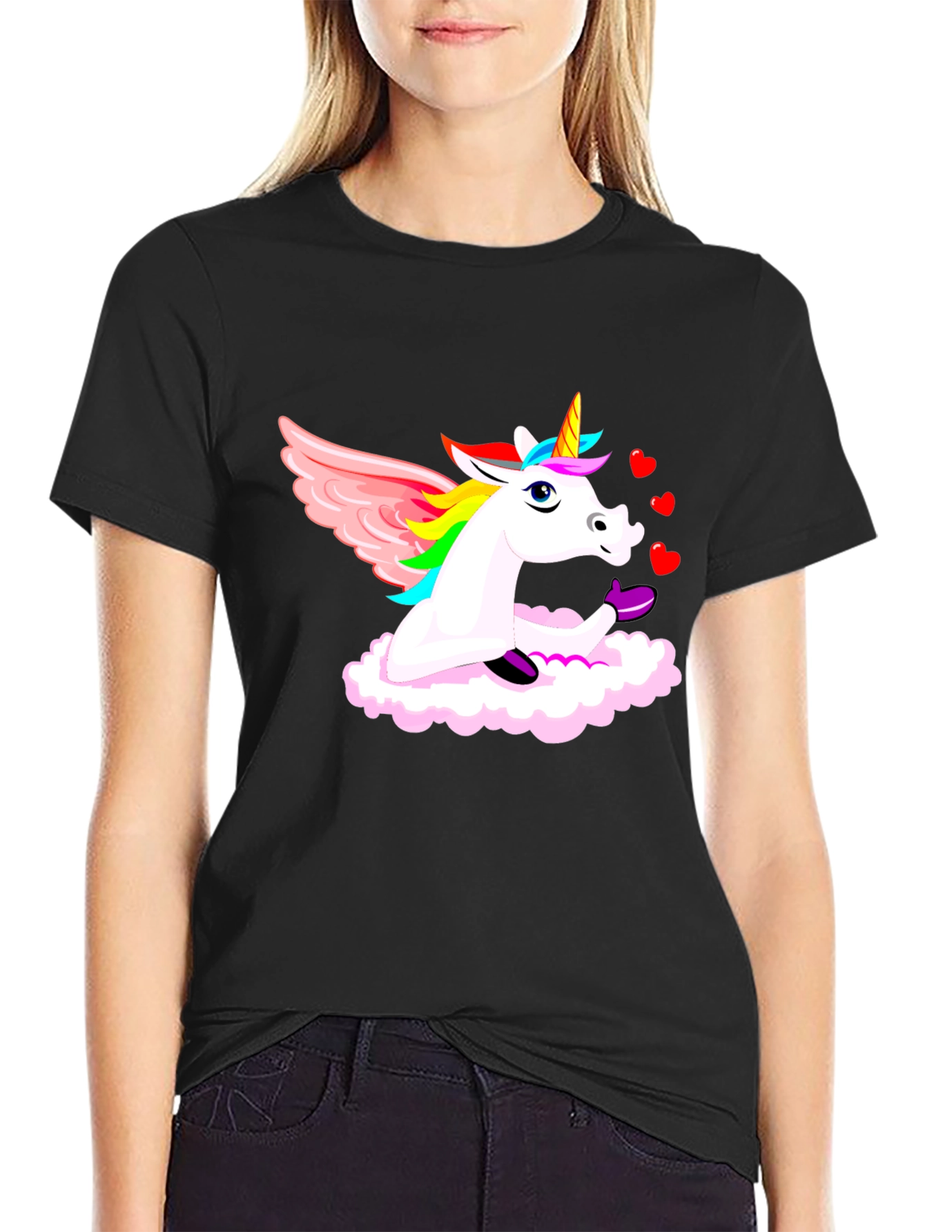 Unicorn Love Cloud Graphic T-Shirt
