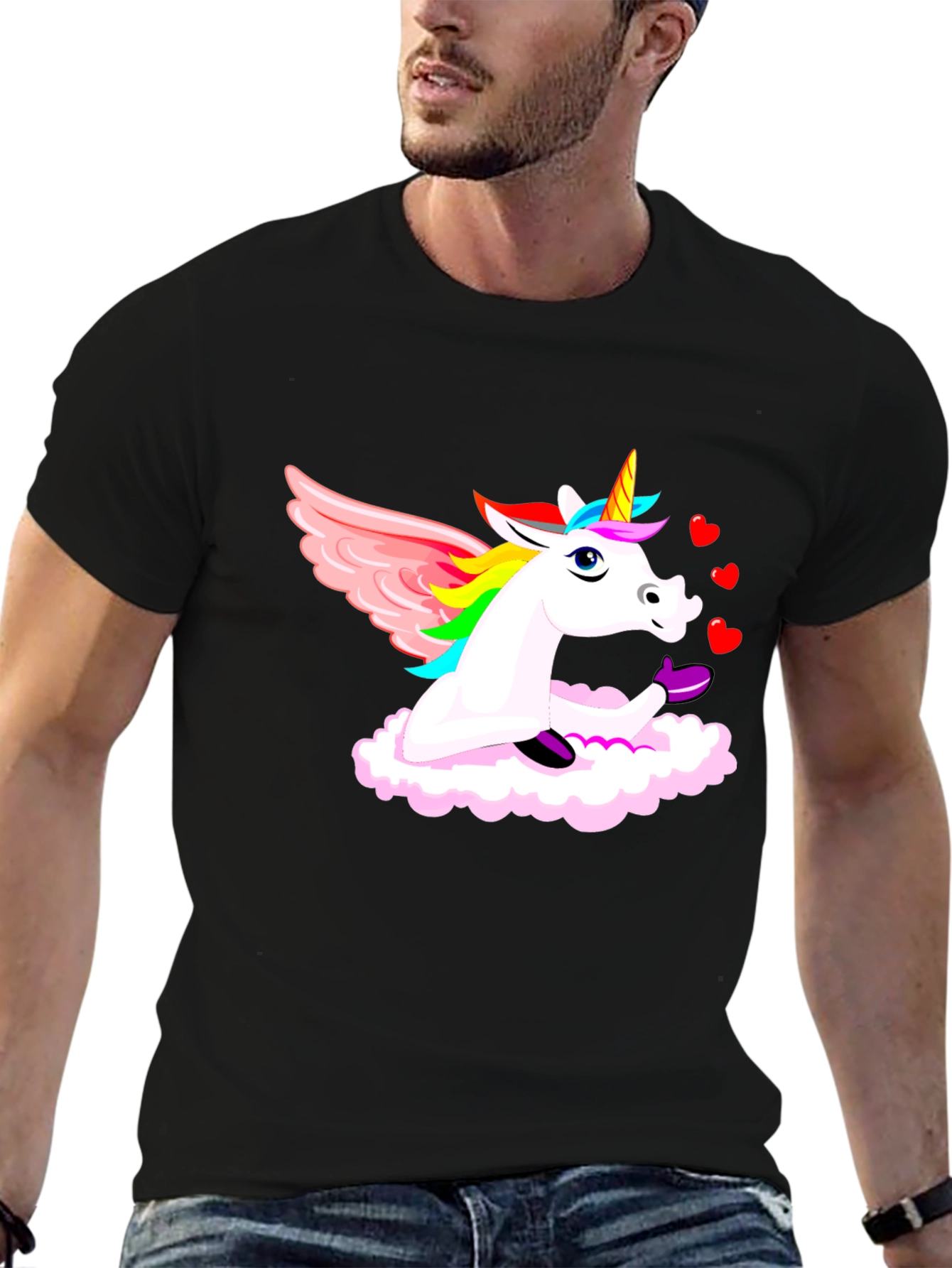 Unicorn Love Cloud Graphic T-Shirt