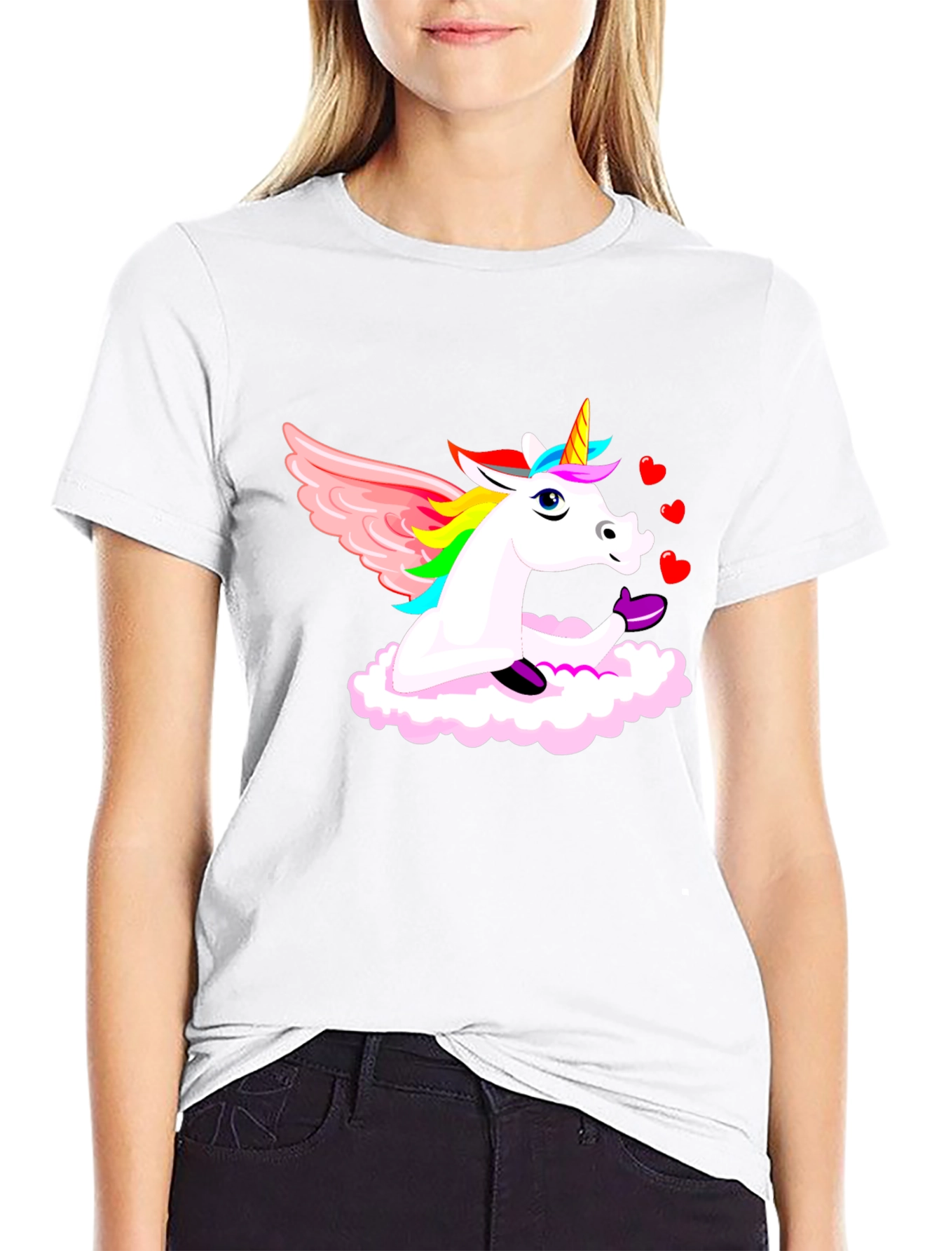 Unicorn Love Cloud Graphic T-Shirt