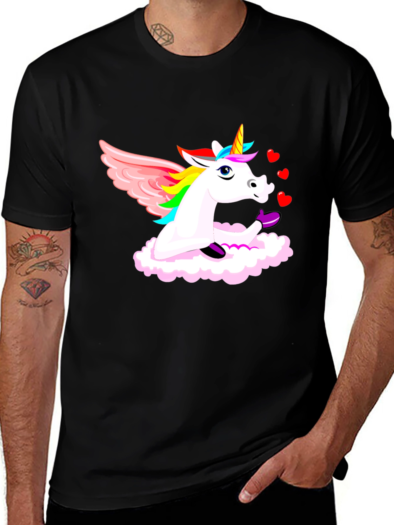 Unicorn Love Cloud Graphic T-Shirt