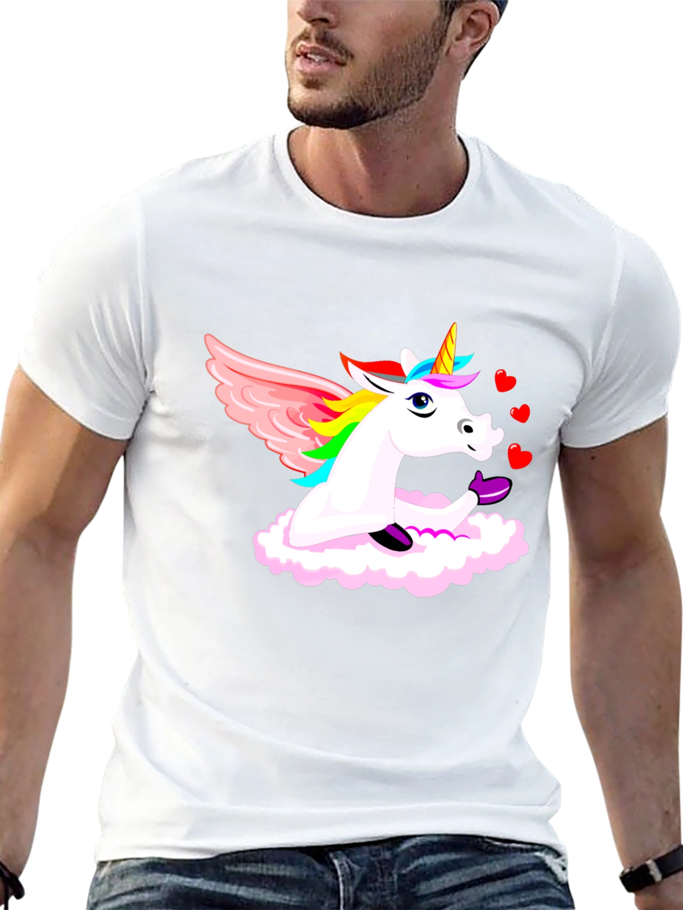 Unicorn Love Cloud Graphic T-Shirt