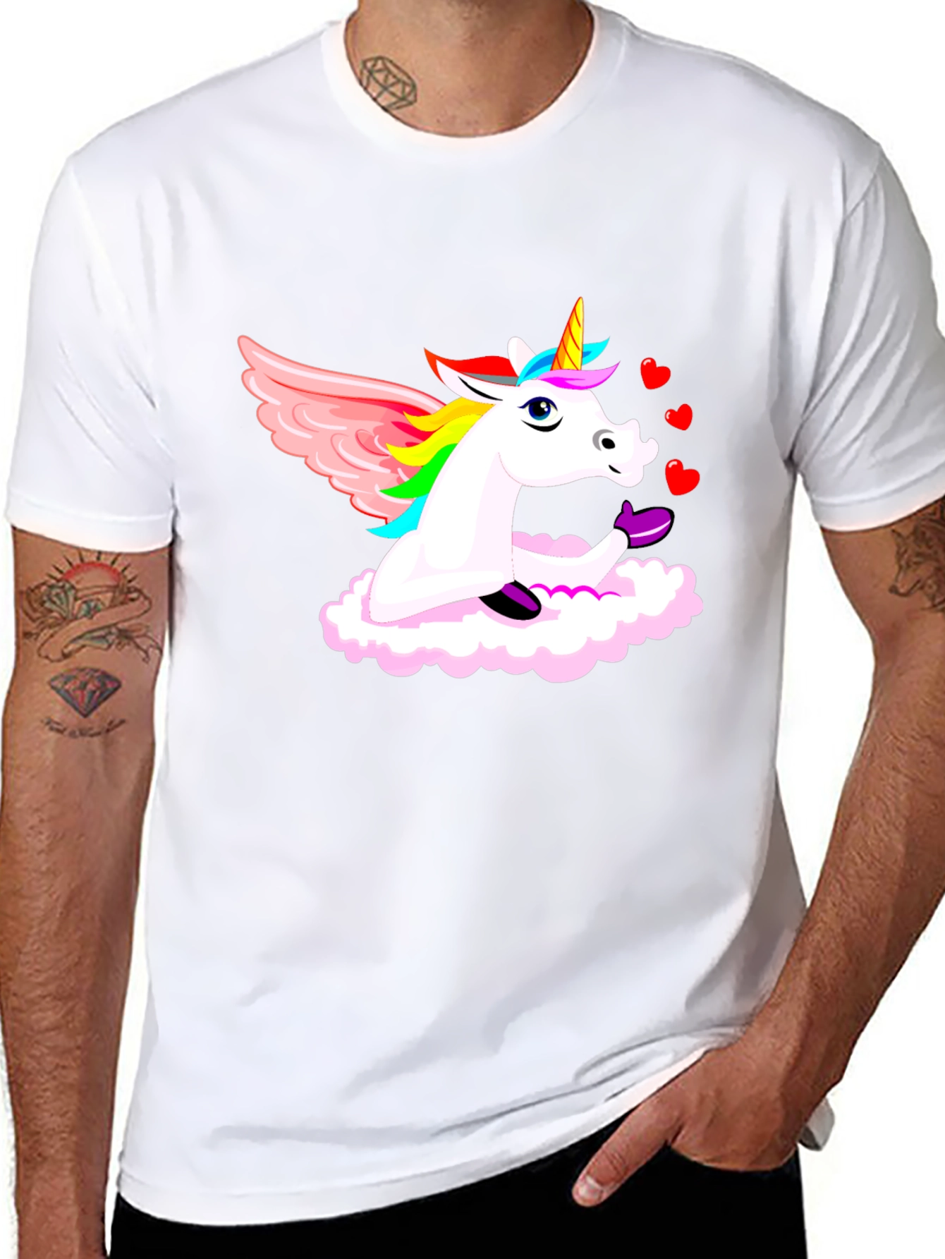 Unicorn Love Cloud Graphic T-Shirt