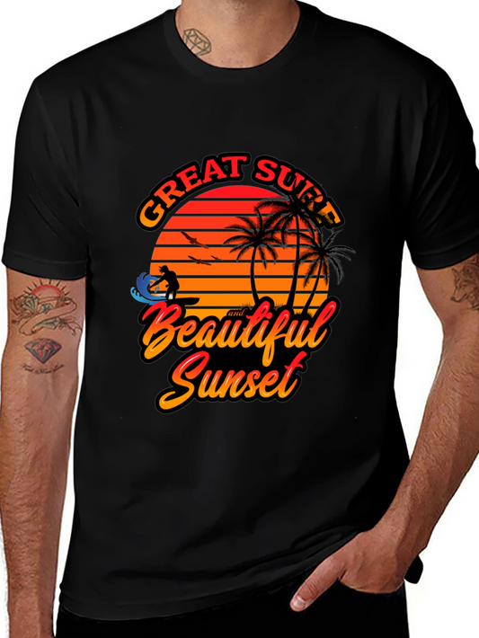Sunset Surf T-Shirt - Great Surf & Beautiful Sunset Tee