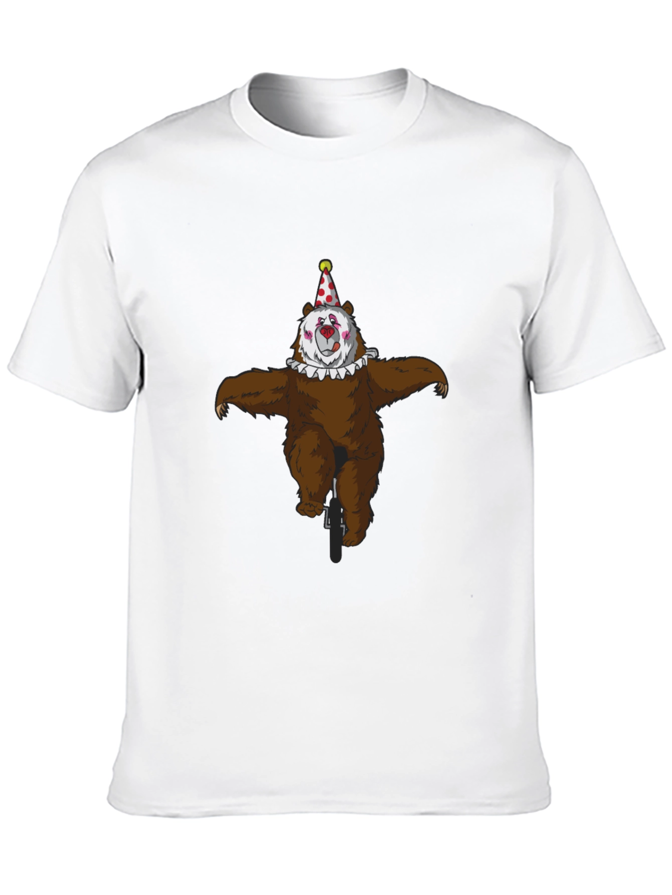 Clown Bear Unicycle Graphic T-Shirt