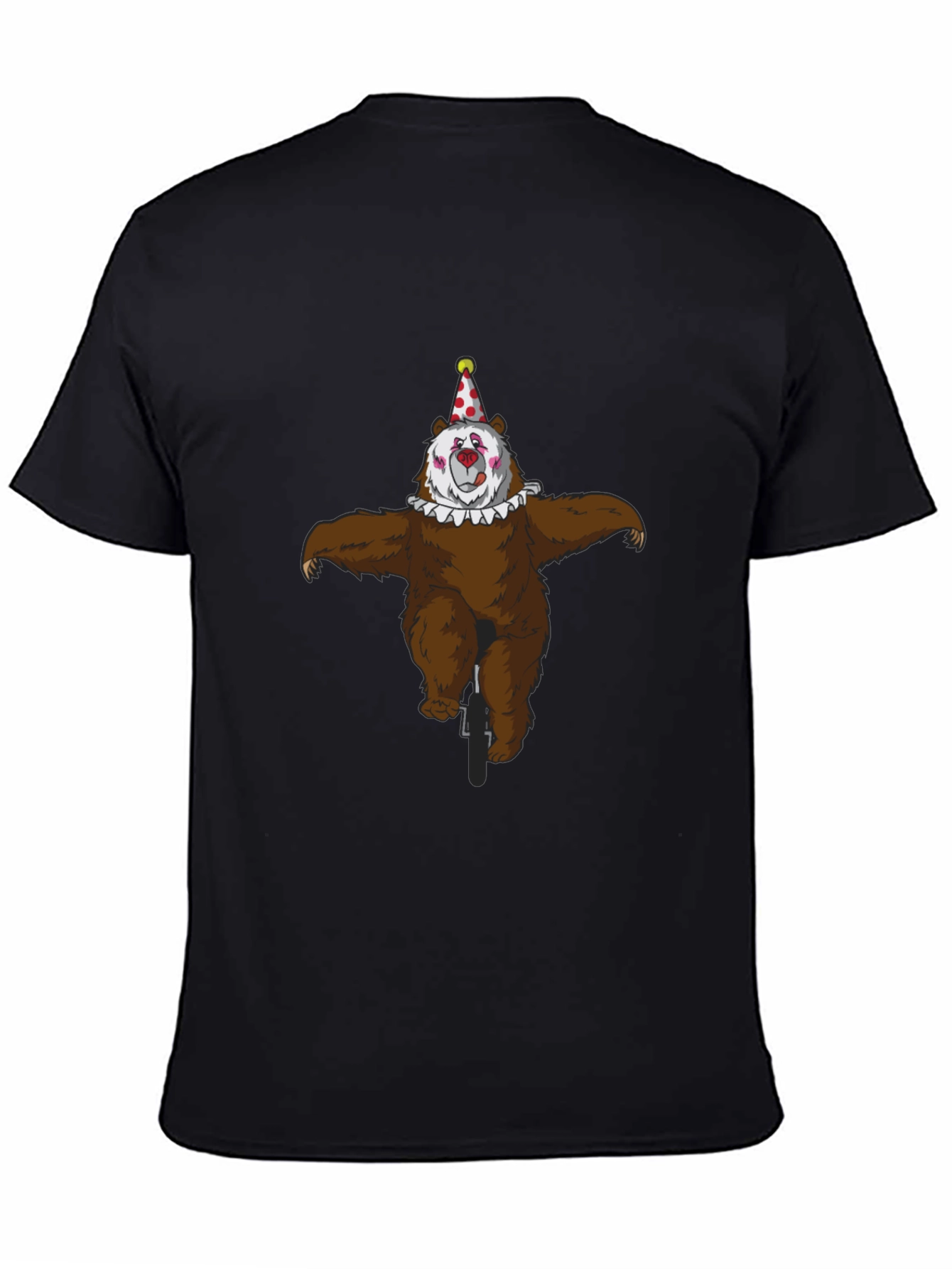 Clown Bear Unicycle Graphic T-Shirt