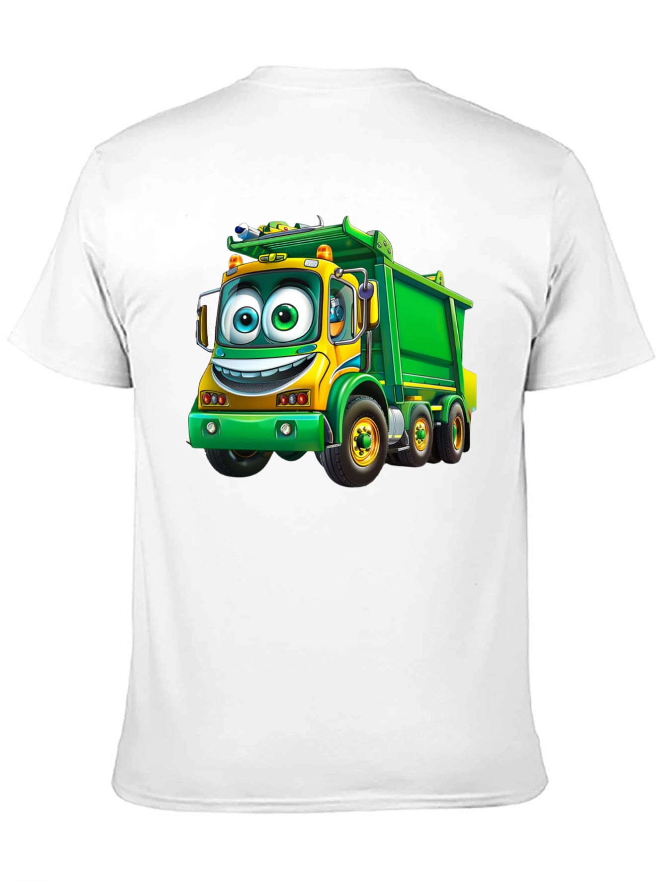 Cartoon Garbage Truck Graphic T-Shirt - Fun Design