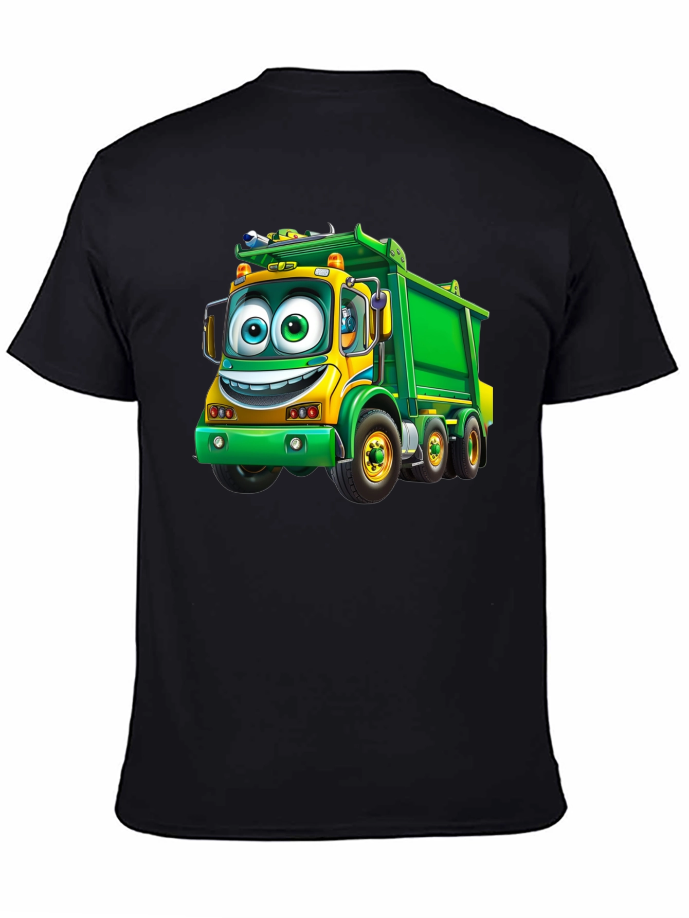Cartoon Garbage Truck Graphic T-Shirt - Fun Design
