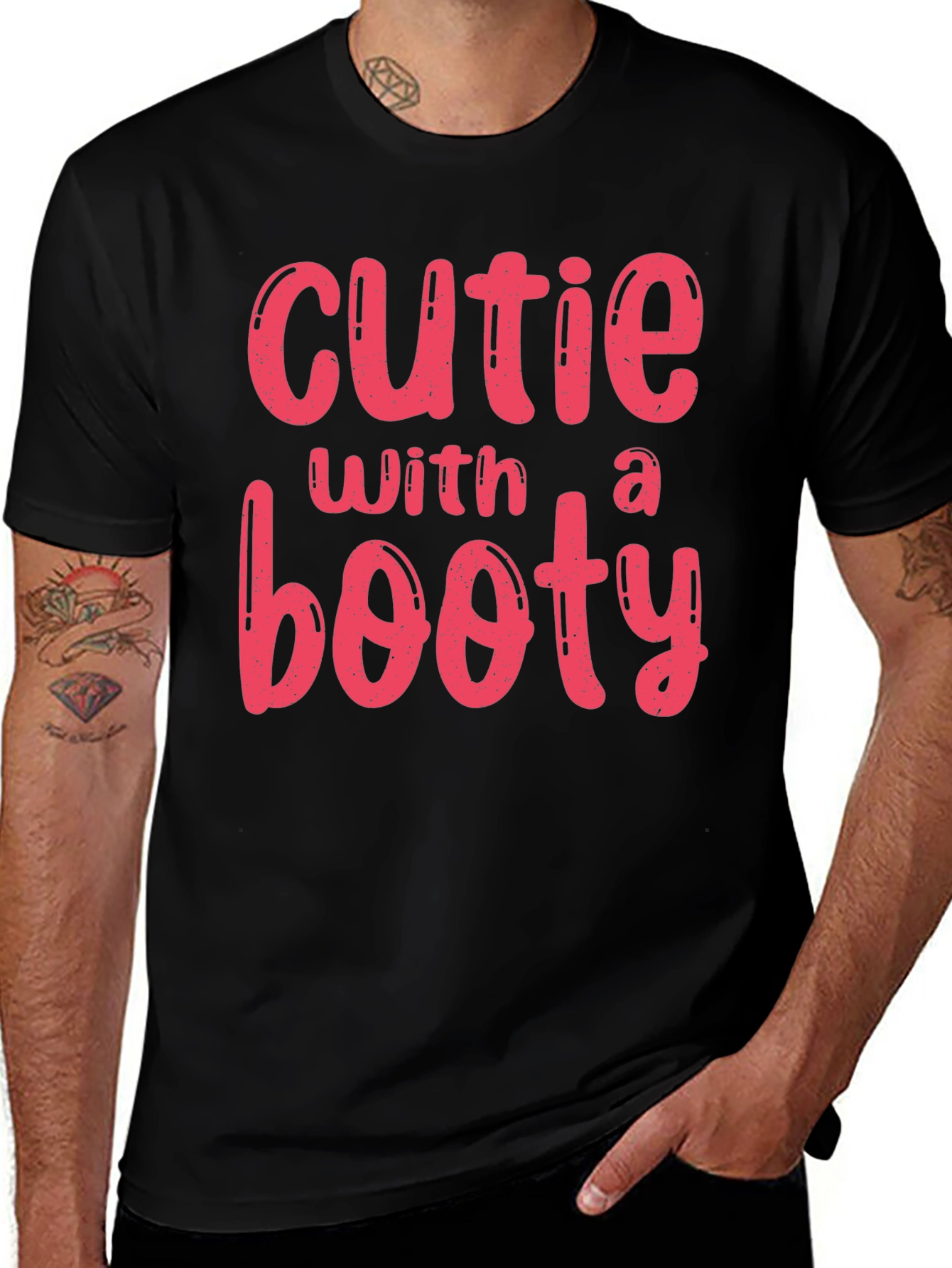 Cutie With a Booty Graphic Tee - Black