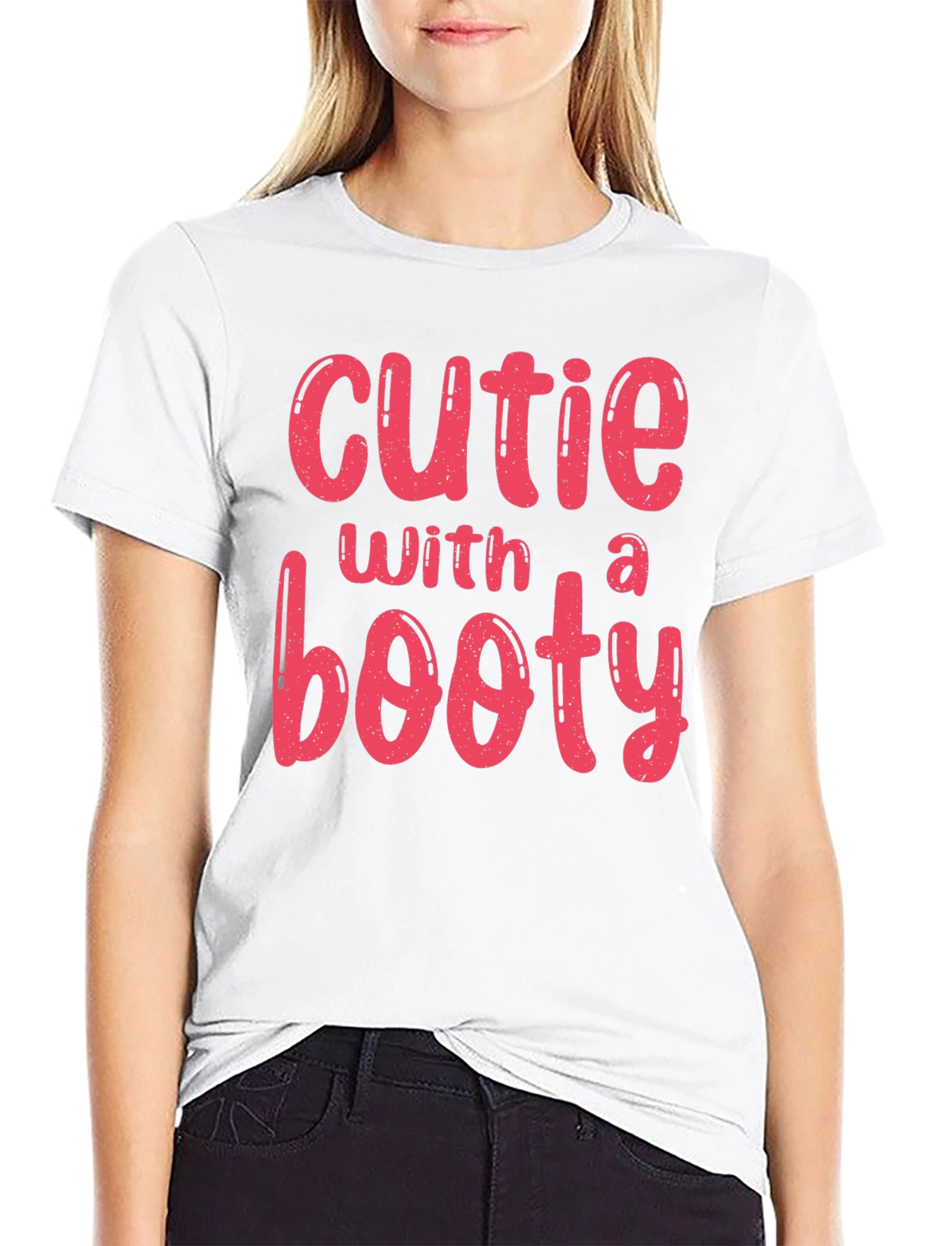 Cutie With a Booty Graphic Tee - Black