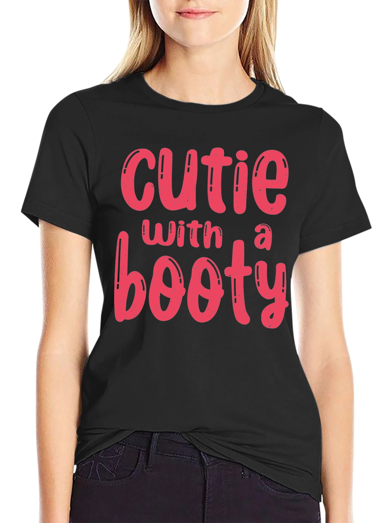 Cutie With a Booty Graphic Tee - Black