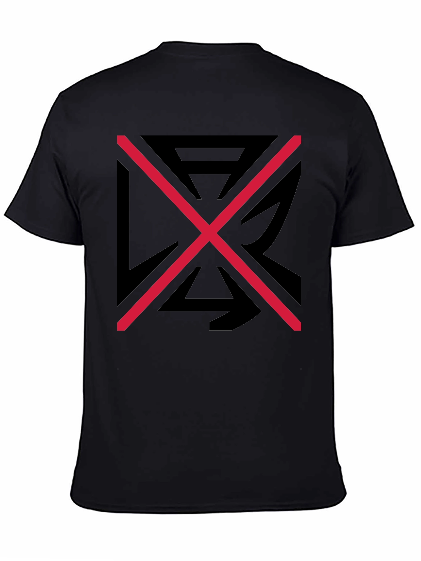 Graphic Tee: Black Shirt with Red X Design