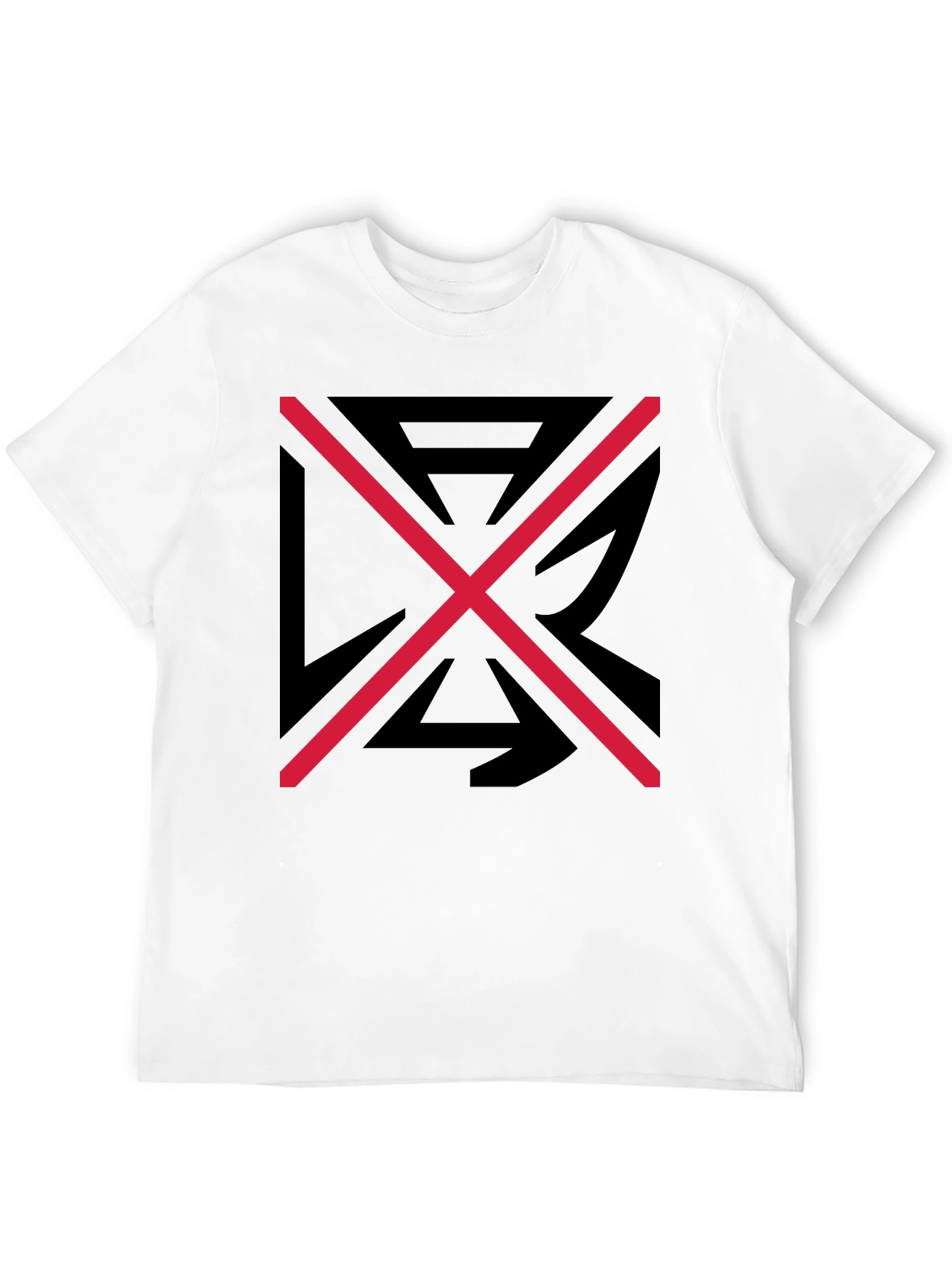 Graphic Tee: Black Shirt with Red X Design