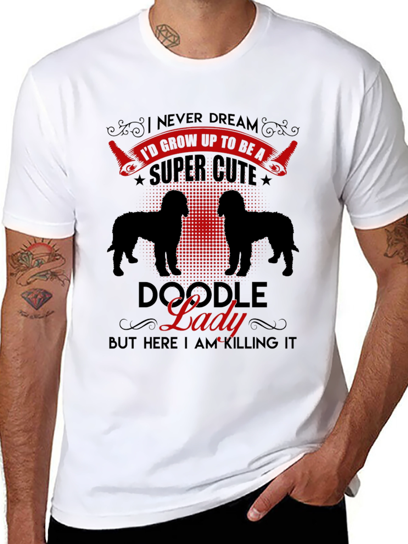 Doodle Lady Graphic Tee - Dog Lover T-Shirt
