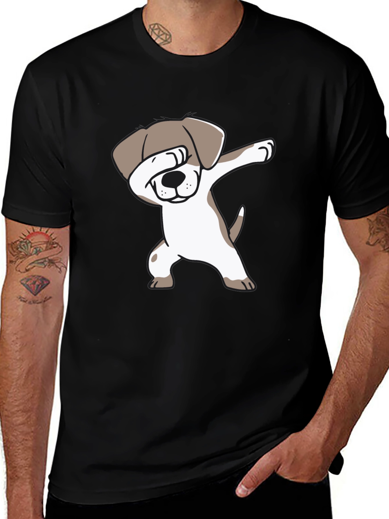 Dabbing Dog Graphic Tee - Trendy Pet Lover T-Shirt